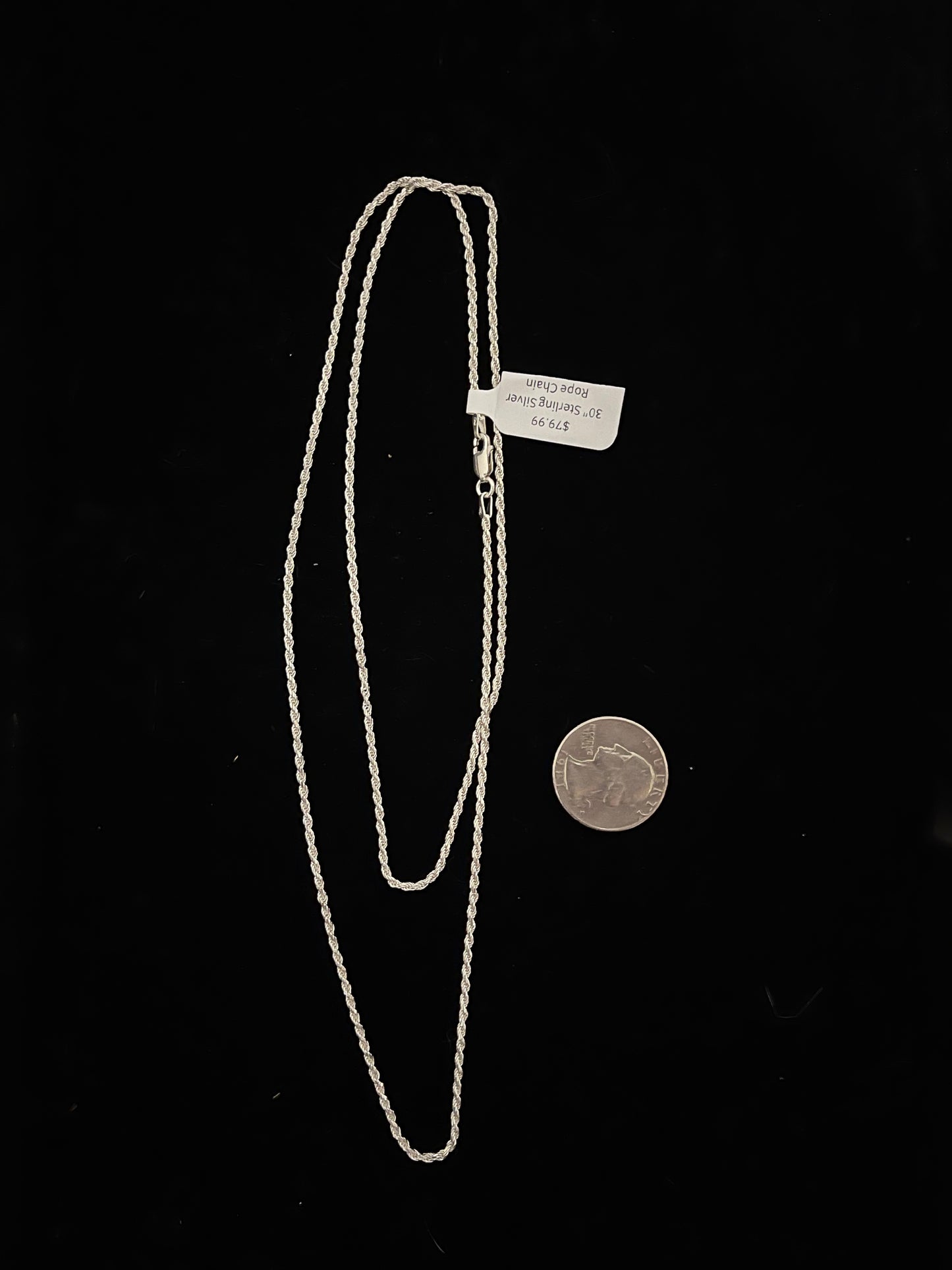 30" Sterling Silver Rope Chain