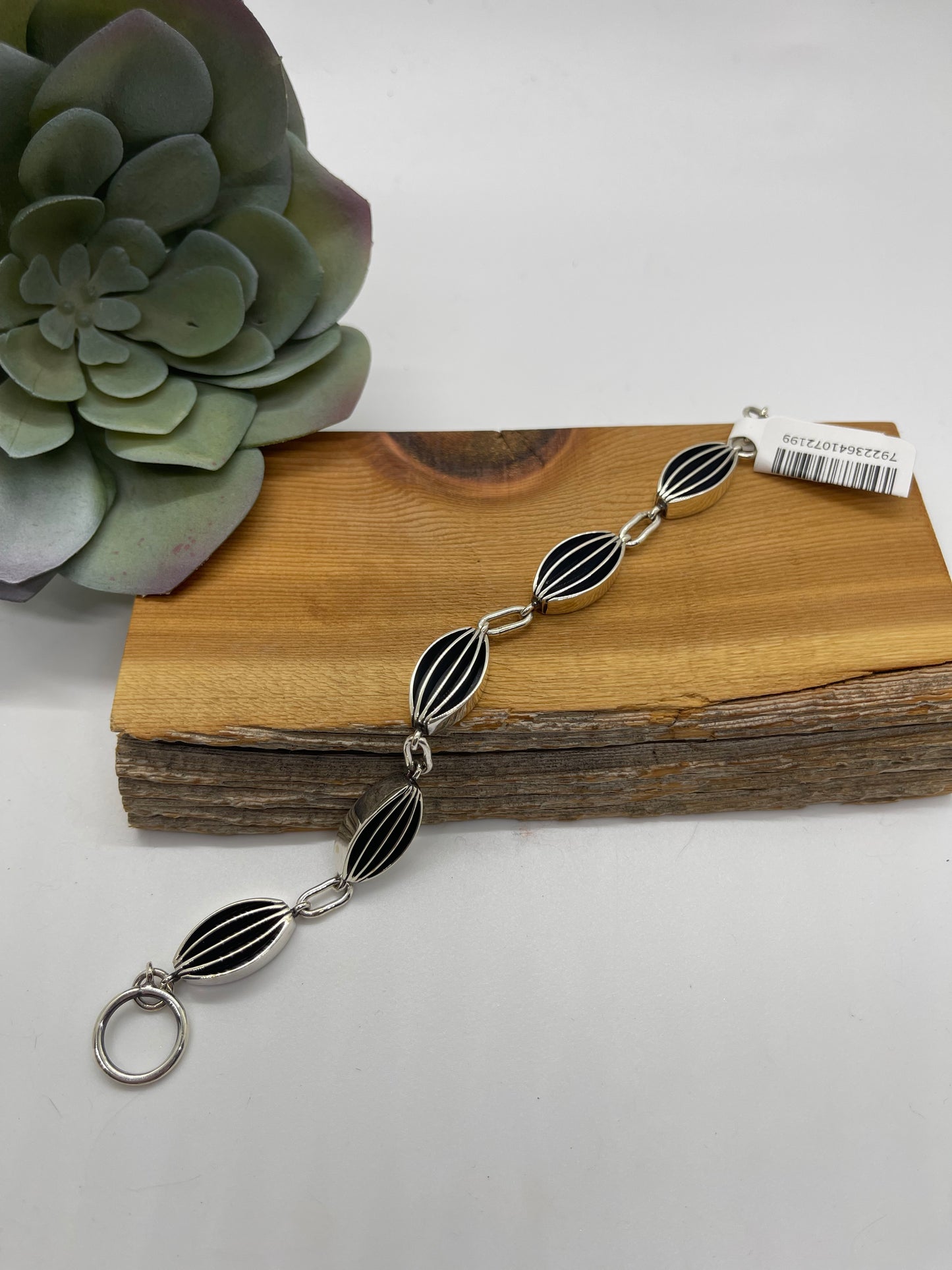 6 1/2" Sterling Silver Linked Bracelet by James Bahe, Navajo