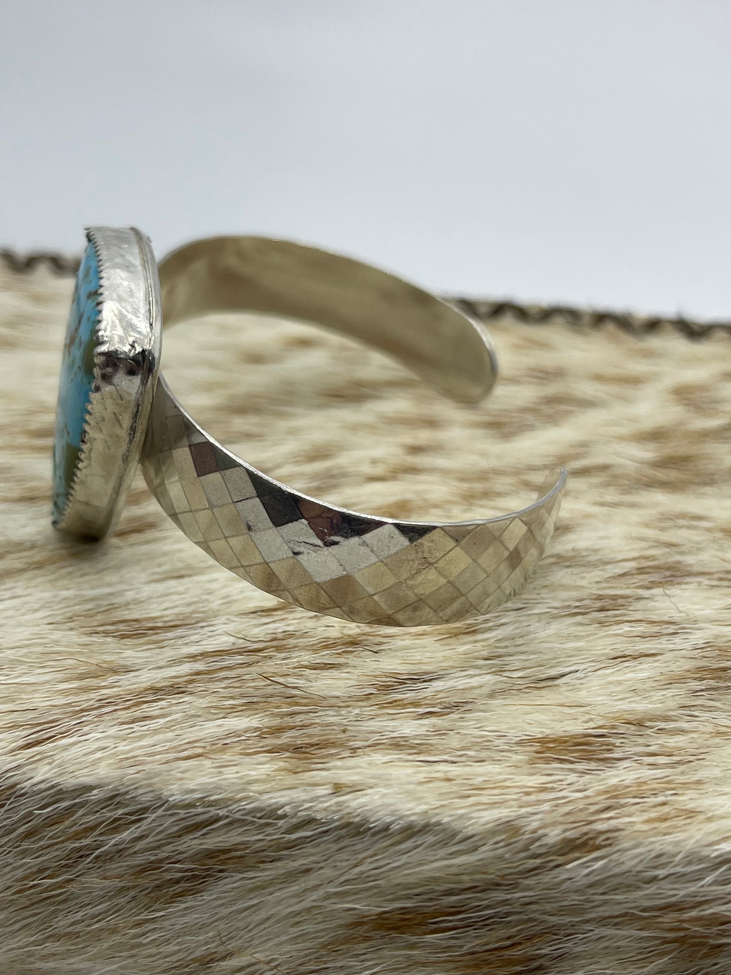 Kingman Turquoise Bracelet by Carrie Cannon, Kiowa