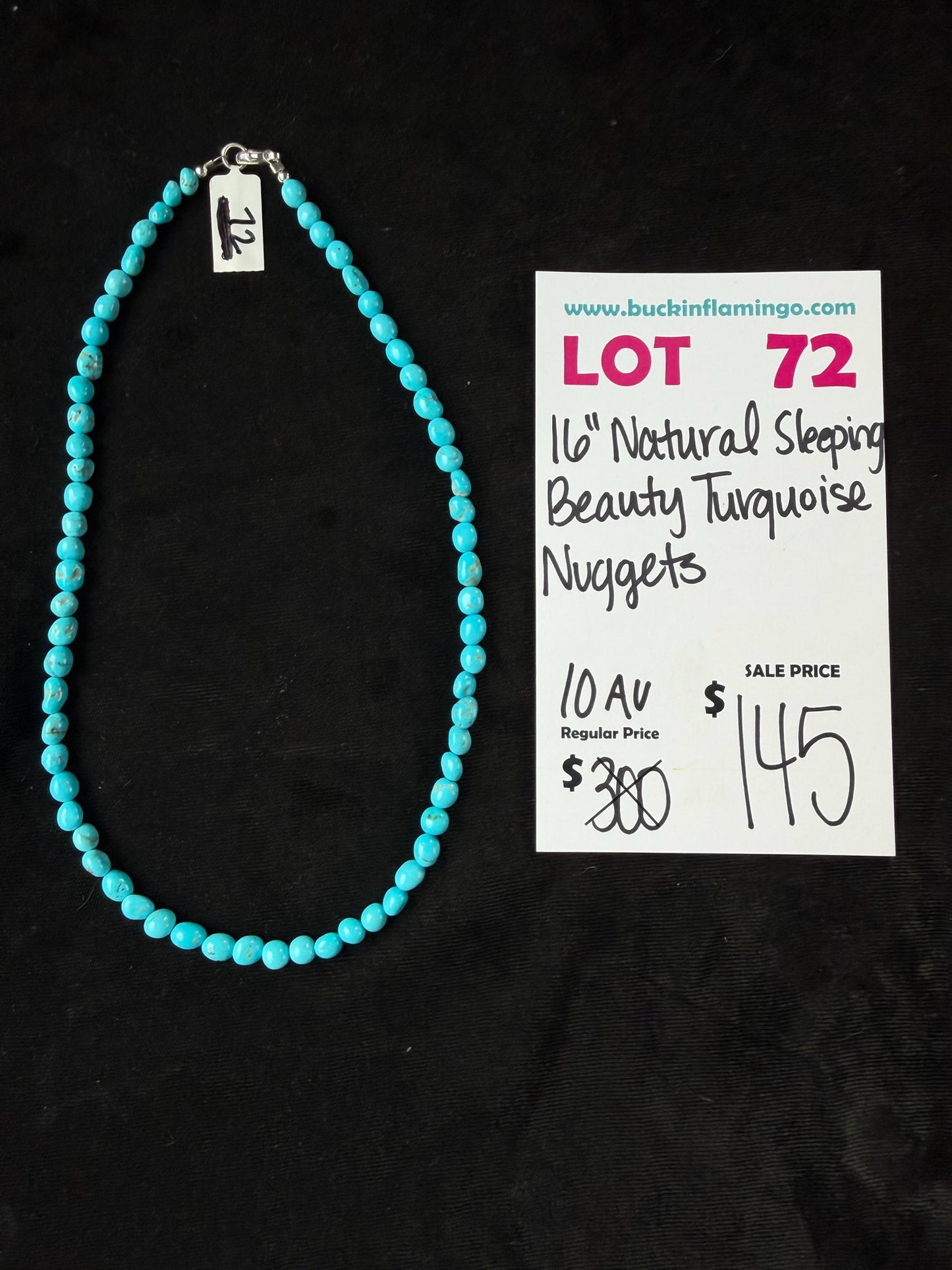 LOT 72 8/9 16" Natural Sleeping Beauty Turquoise Nuggets