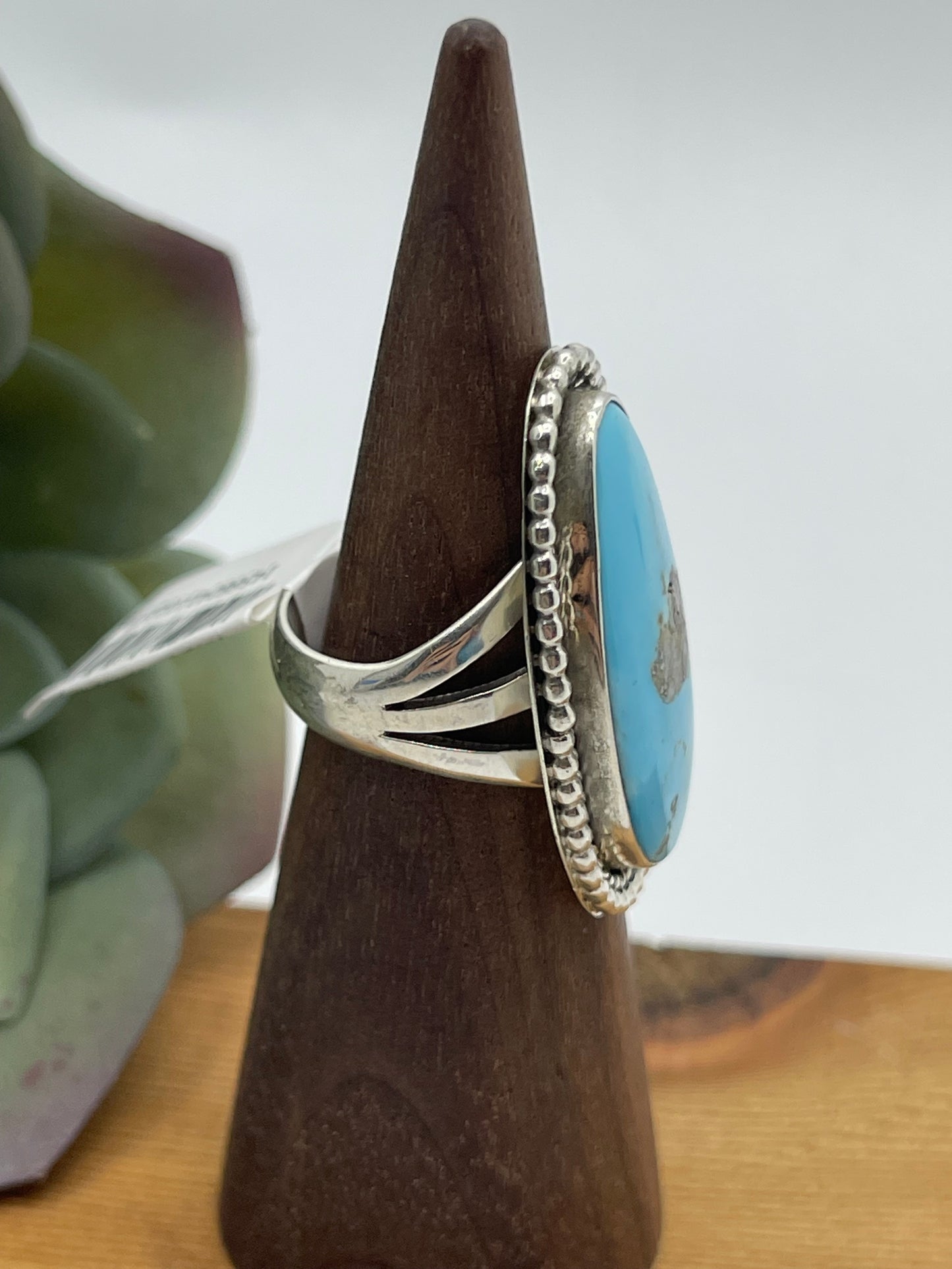 6.0 Kingman Turquoise Ring by Andrew Vandever, Navajo