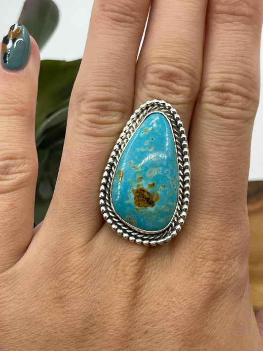 6.5 Kingman Turquoise Ring by Andrew Vandever, Navajo