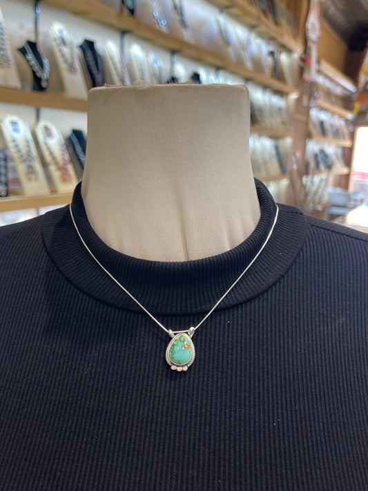 18" Sonoran Gold Turquoise Necklace by Sharon McCarthy, Navajo