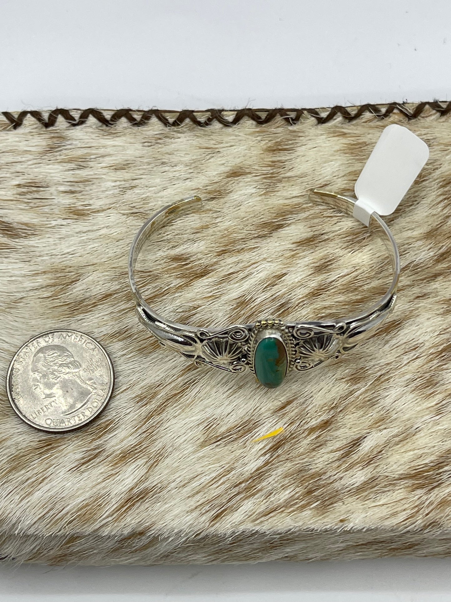 5 1/2”-7” Royston Turquoise Oval Cuff by Darrell Morgan, Navajo