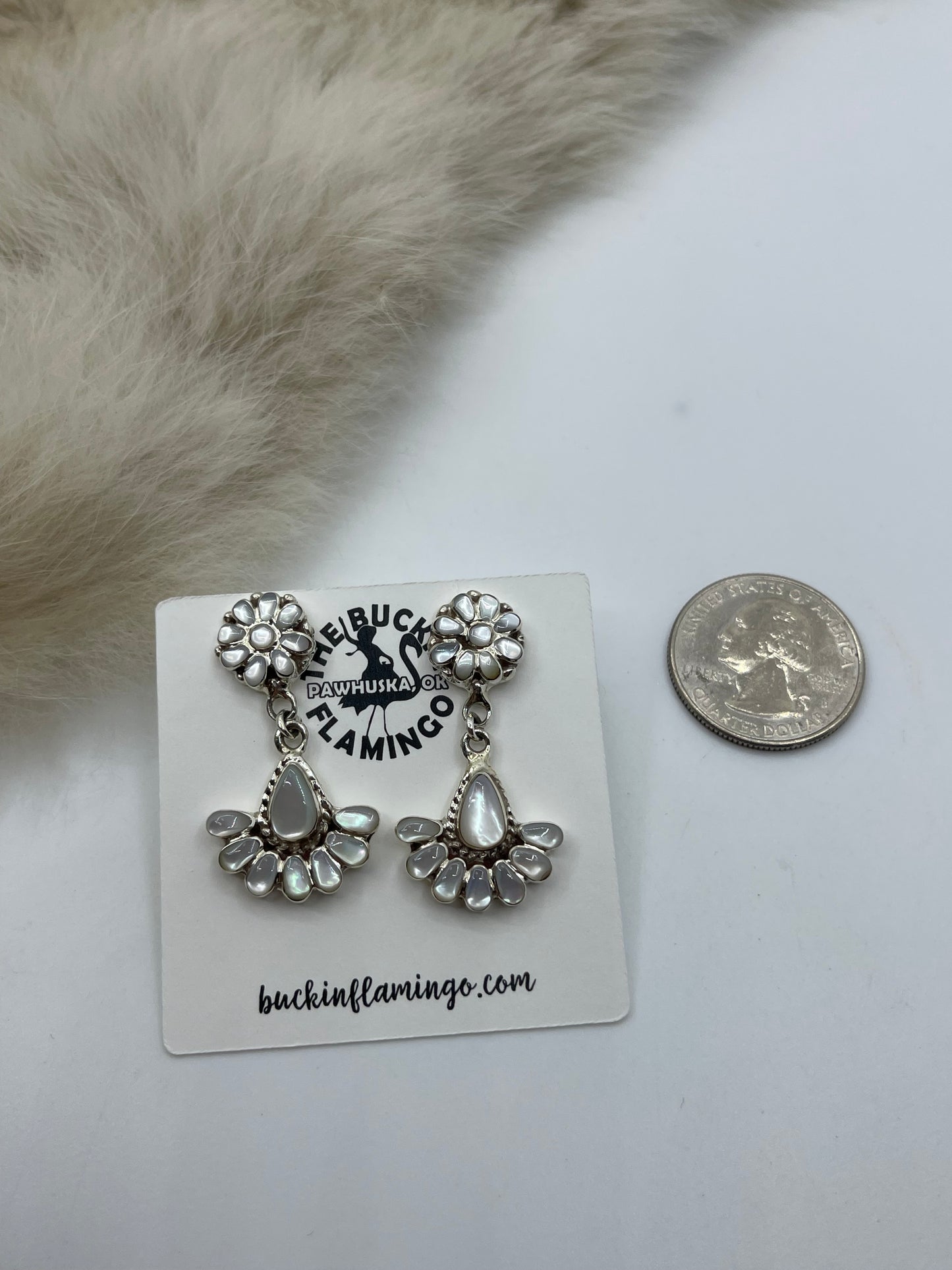 Mother of Pearl Post Dangle Earrings