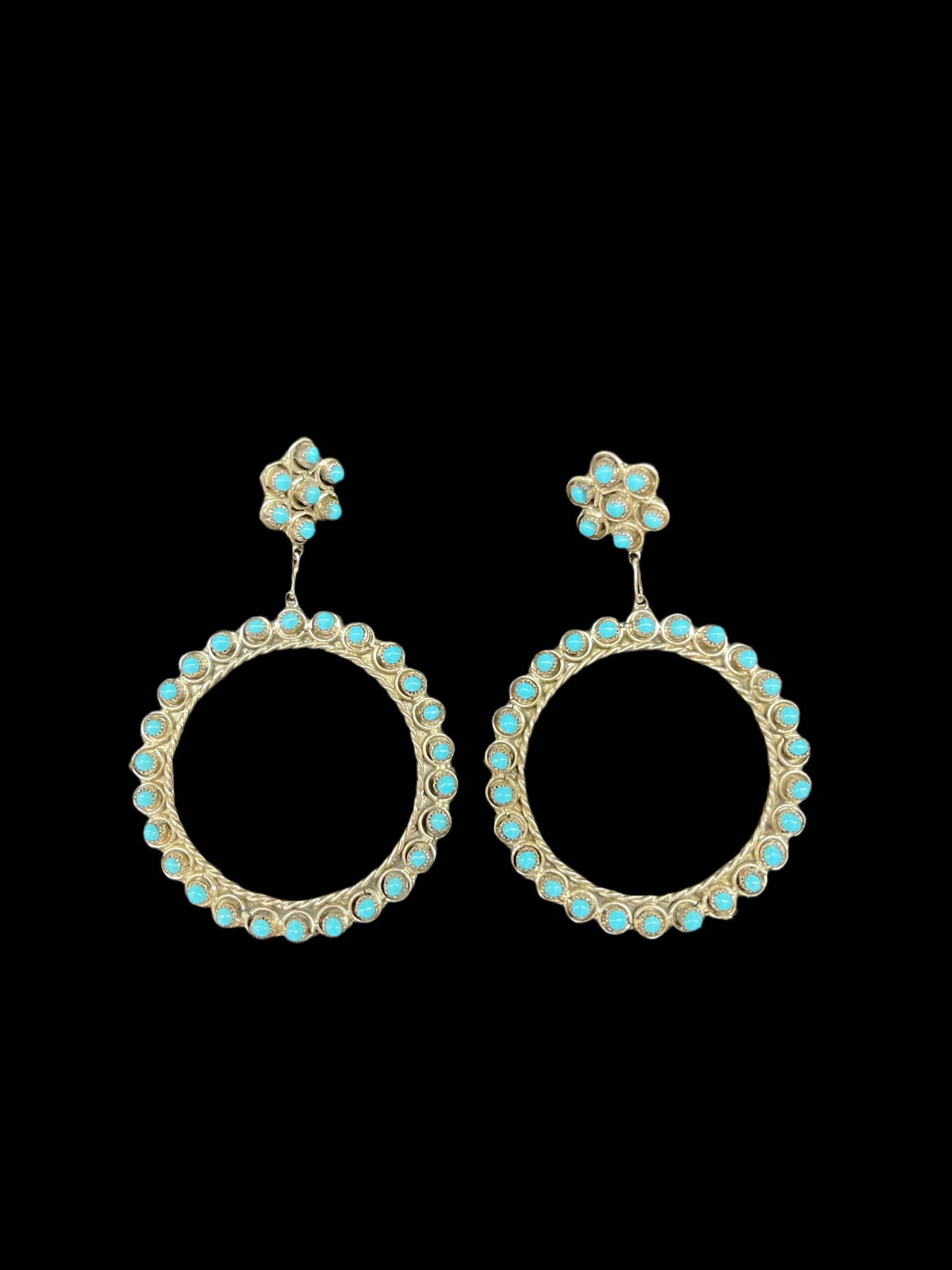 Sleeping Beauty Turquoise Post Dangle Earrings