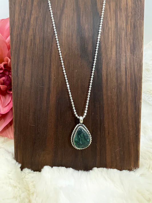 24" Kingman Turquoise Pendant Necklace