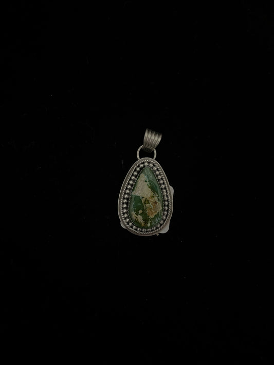Royston Turquoise Teardrop Pendant with a 7.4mm Bale by Kevin Begay, Navajo