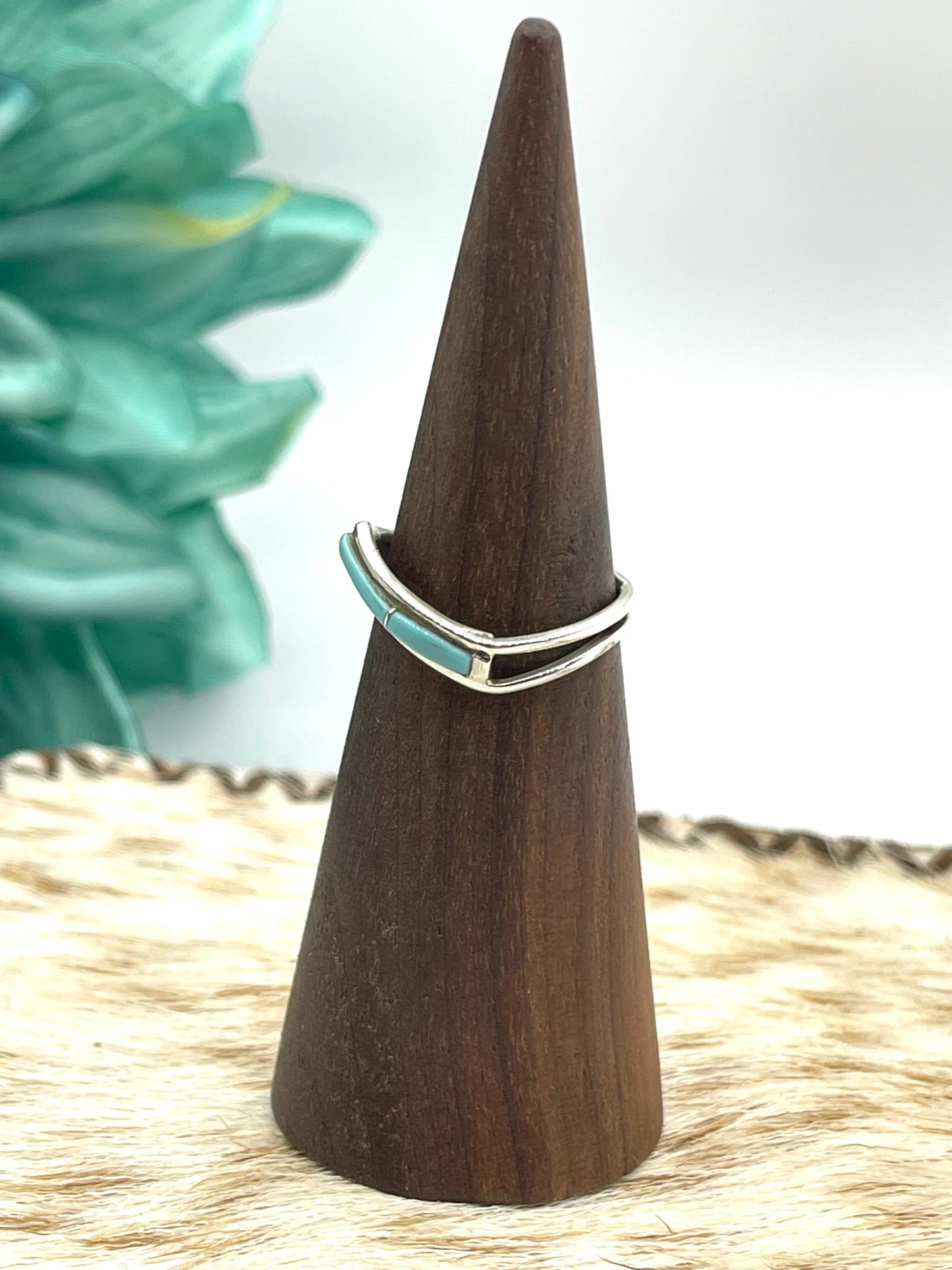 7.5 Chevron Ring By Jamie Johnson, Navajo