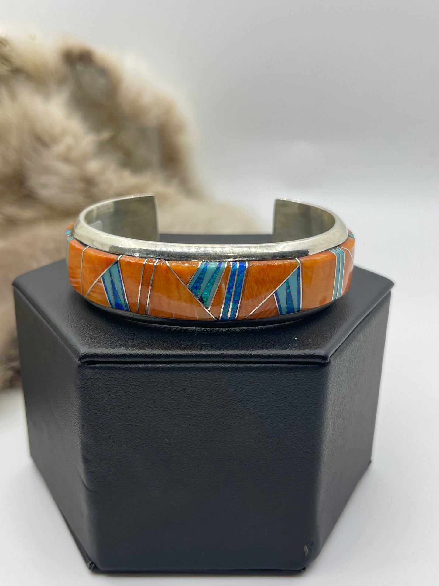 6.75” Spiny & Opal & Turquoise Cuff