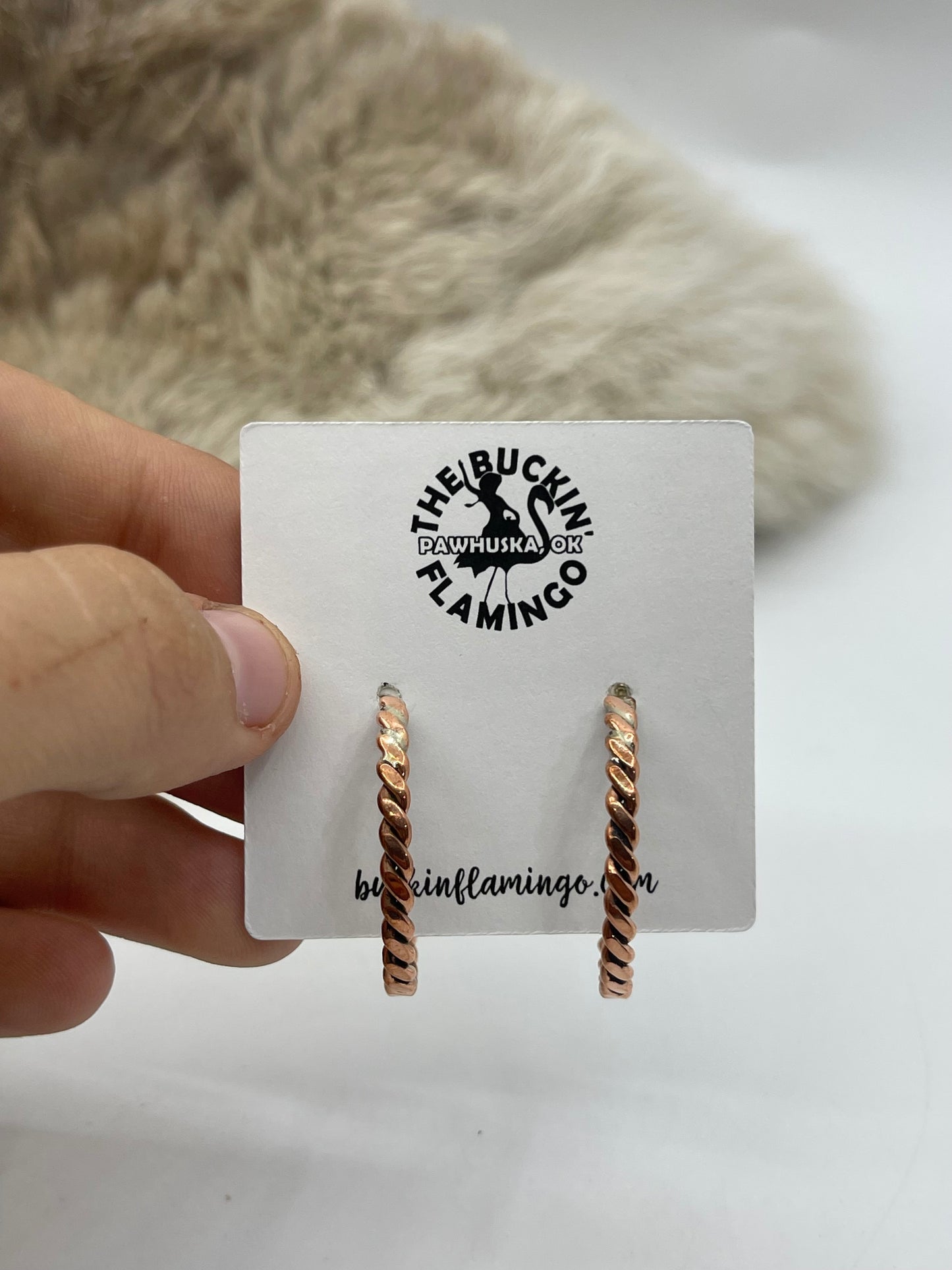 Twisted Wire Copper Hoop Earrings