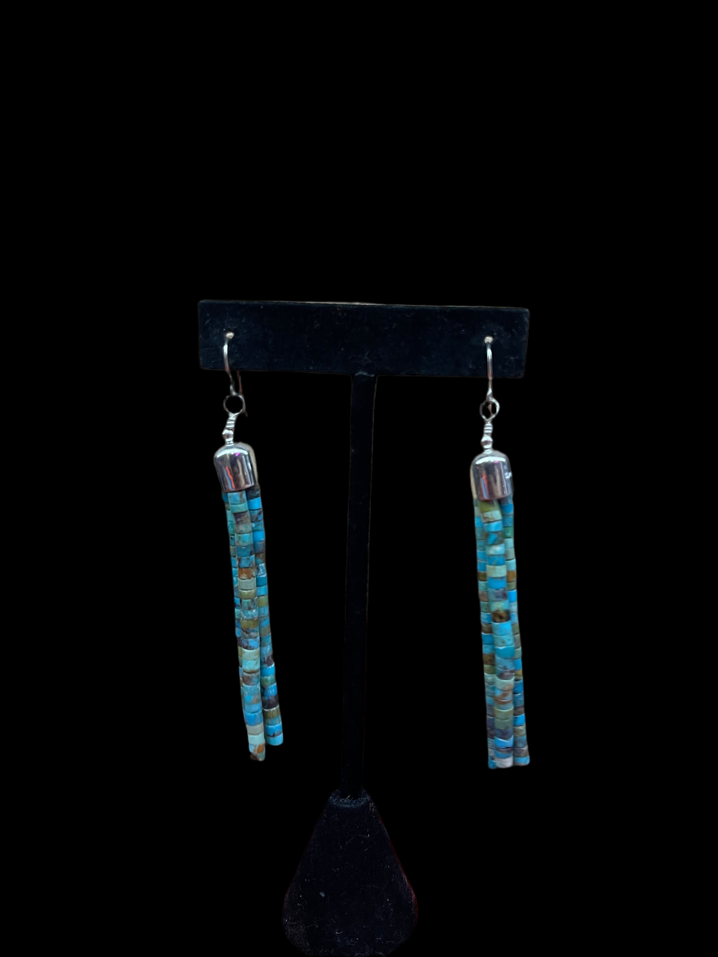 Turquoise Heishi Bead Tassle Dangles