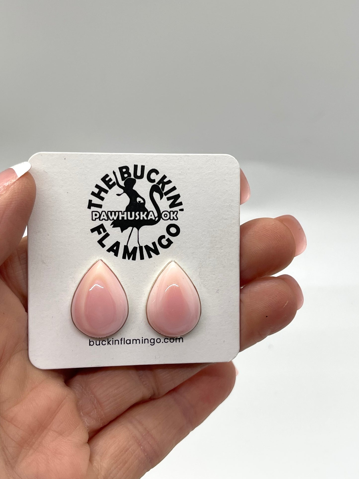 Pink Conch Shell Tear Drop Earrings
