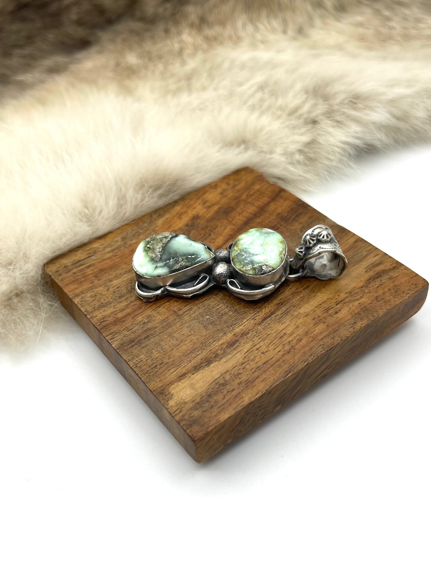 Palomino Turquoise Pendant w/8mm Bail by Gilbert Nez, Navajo