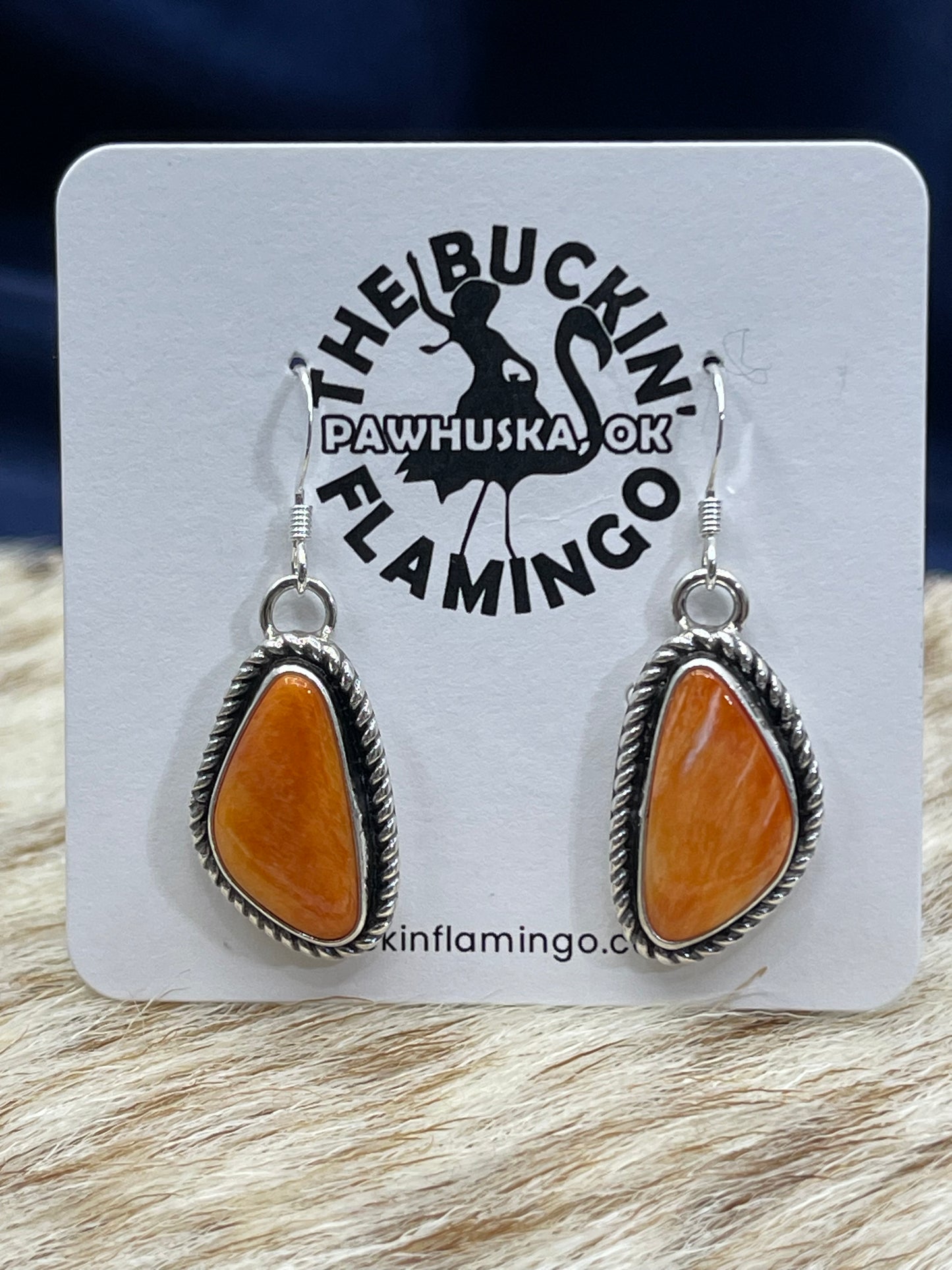 Orange Spiny Oyster Shell Earrings