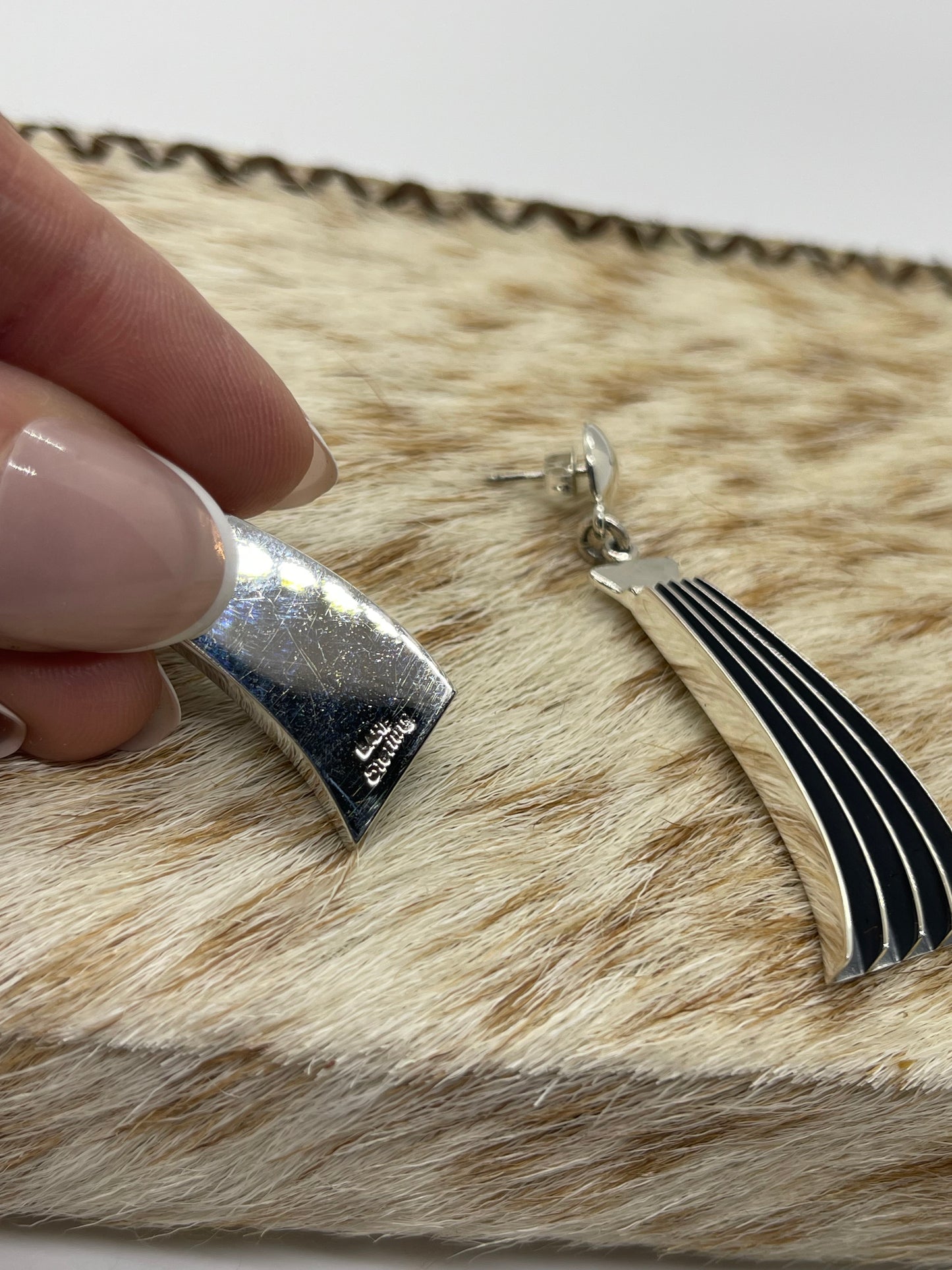 Post and Dangle Earrings by James Bahe, Navajo