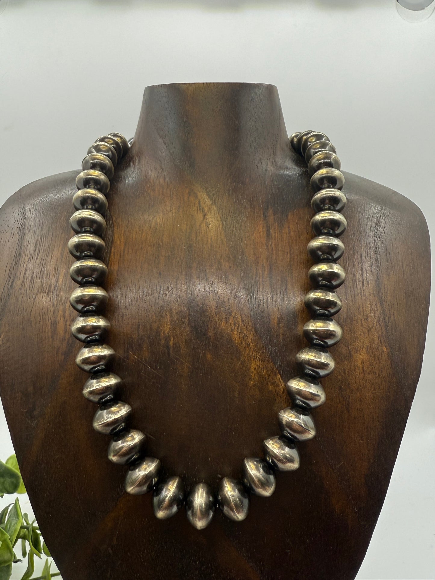 14mm 19" Handmade Navajo Pearls by Austin Hailey, Navajo