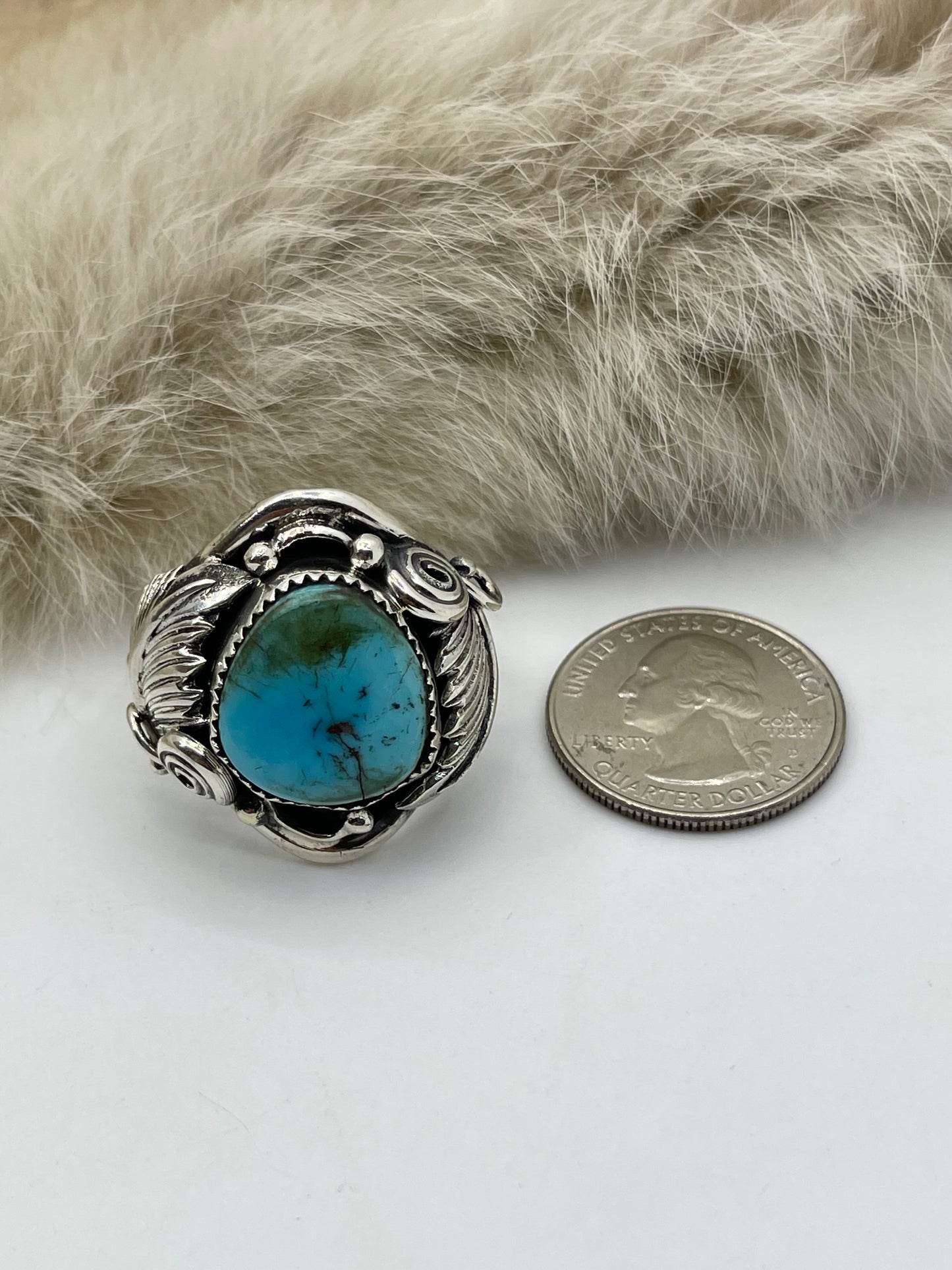 13.0 Turquoise Ring by Darrell Morgan, Navajo