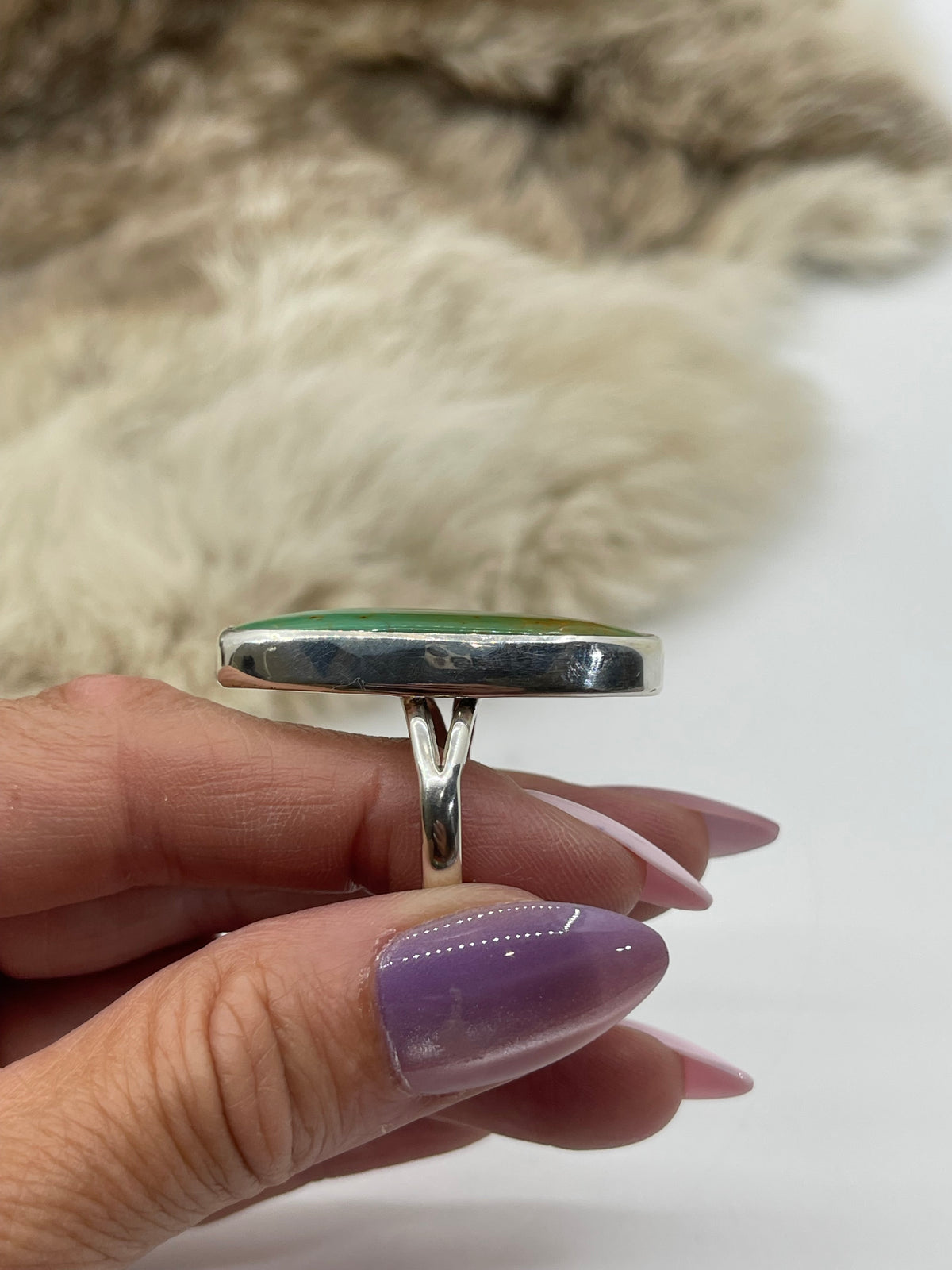7.0 Royston Turquoise Ring by Lawrence Willie, Navajo