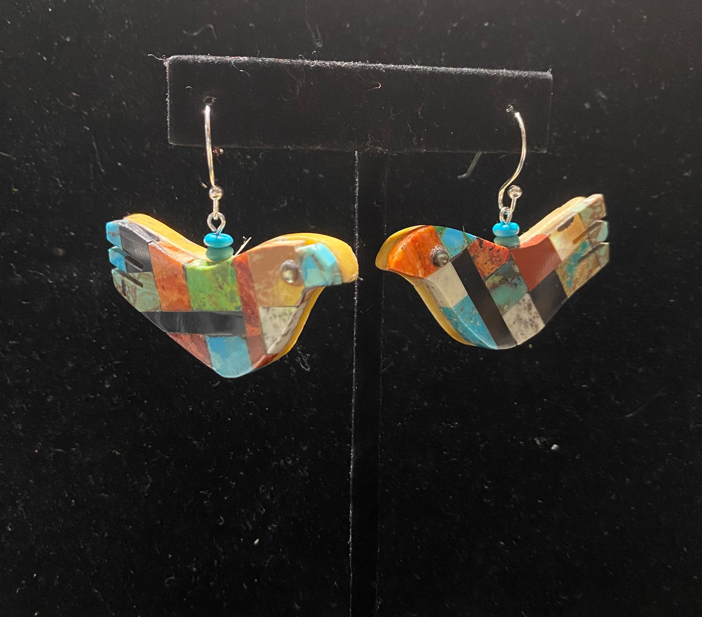 Lapidary Bird Dangle Earrings by Jolene Bird