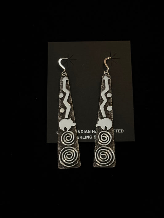 Tee Pee Petroglyph Earrings by Alex Sanchez, Navajo