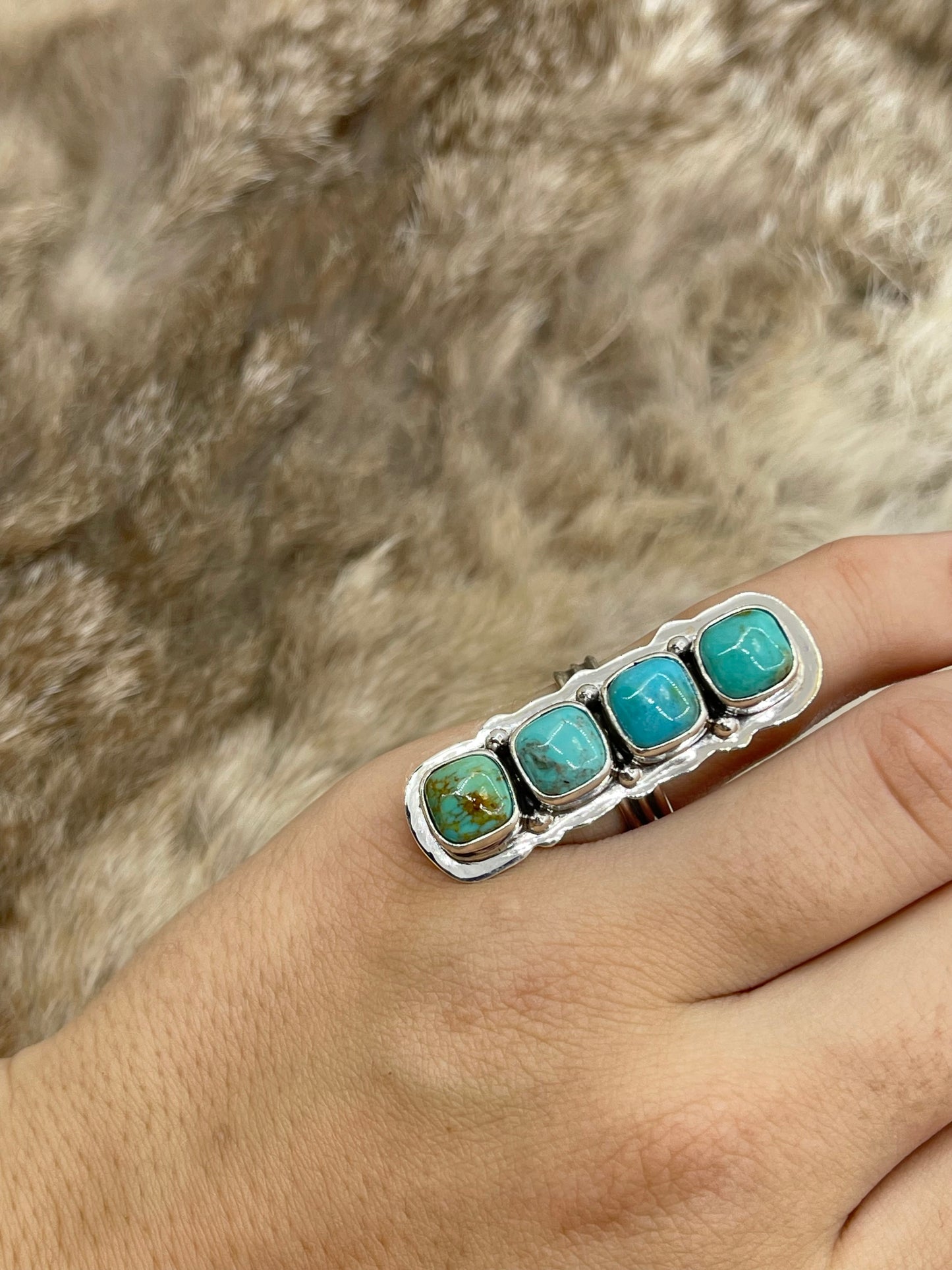 6.0 3 Stone Turquoise Ring
