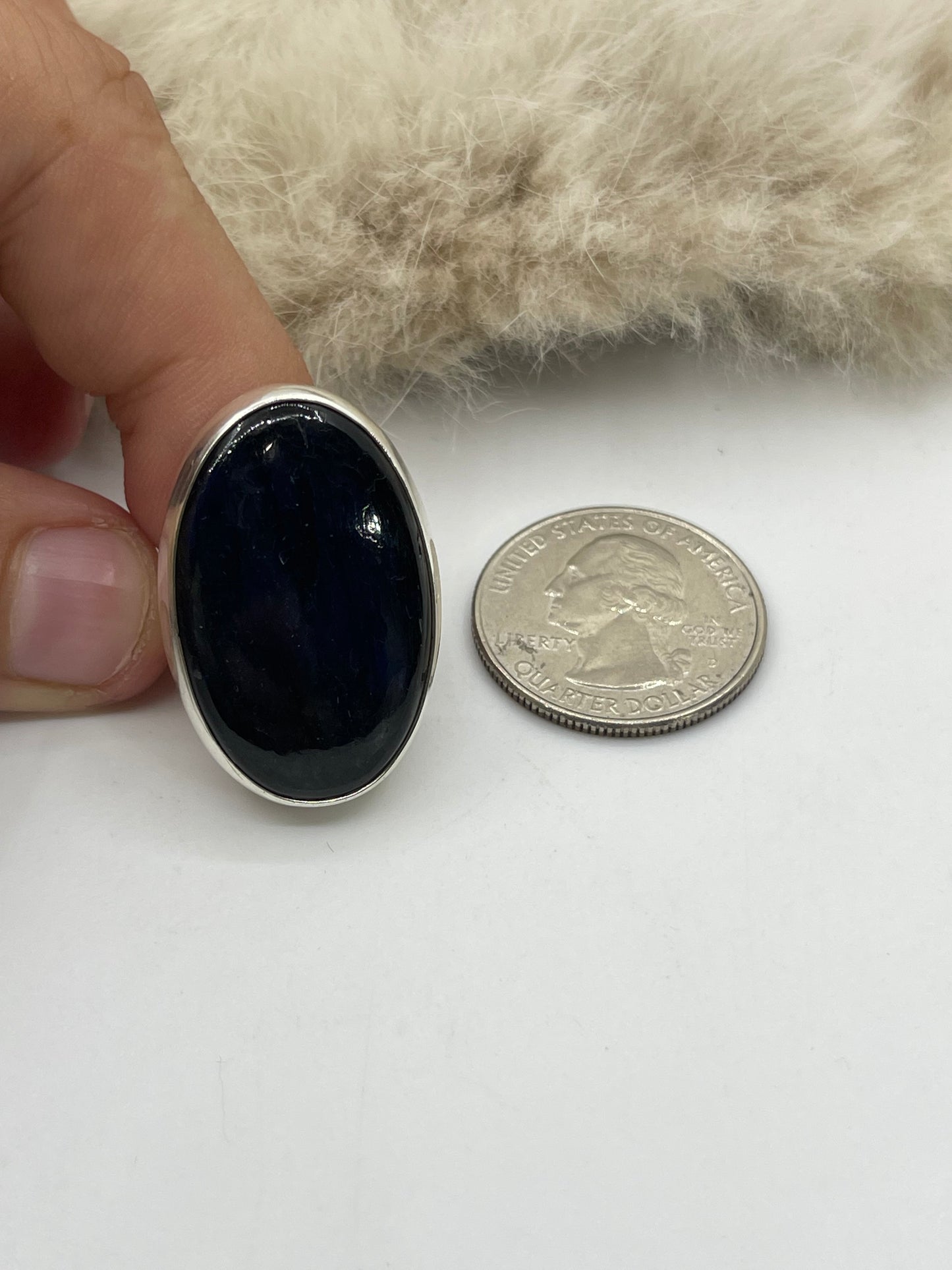 6.5 Labradorite Ring by Lawrence Willie, Navajo