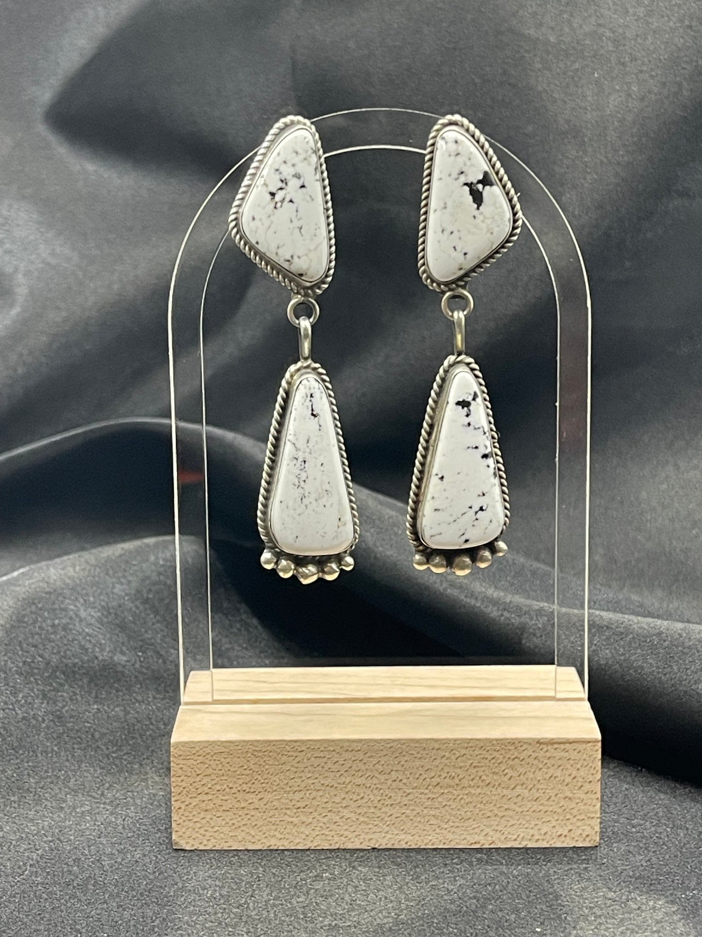 White Buffalo Double Dangle Earrings
