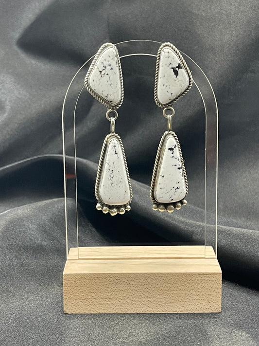 White Buffalo Double Dangle Earrings