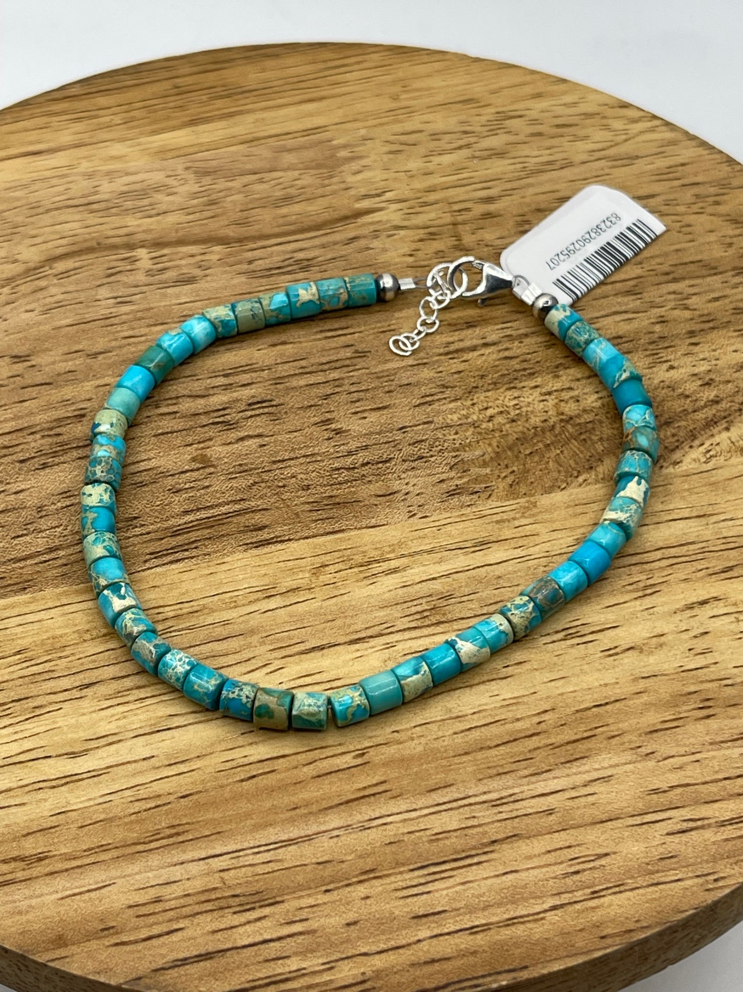 8 1/2"+1" Turquoise Heishi Bead Anklet