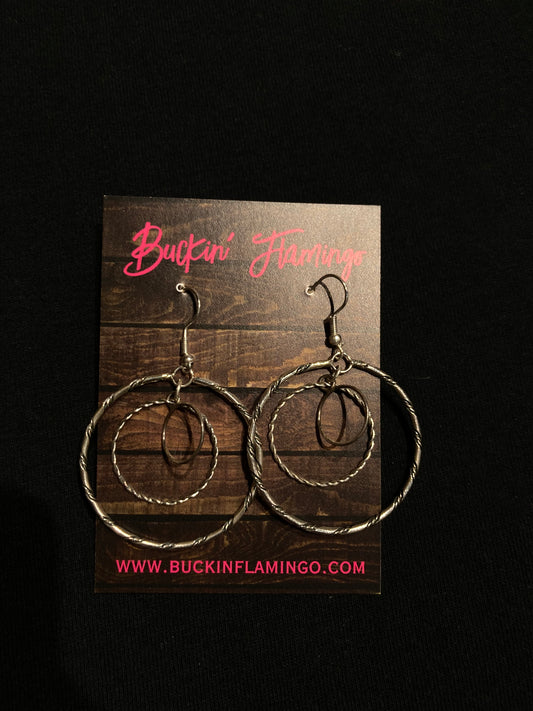 Sterling Silver 3 Hoop Dangle Earrings