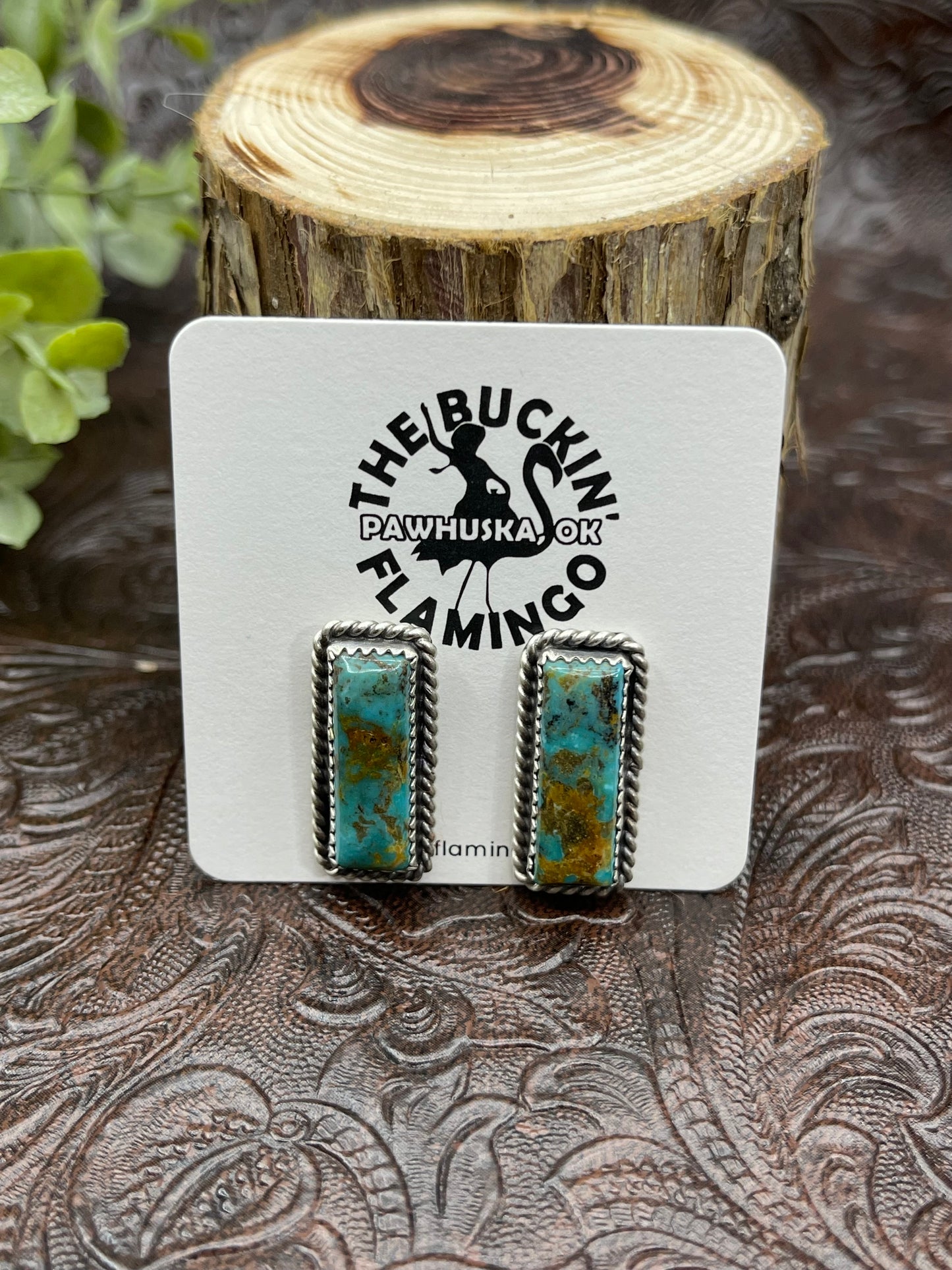 Kingman Turquoise Bar Earrings