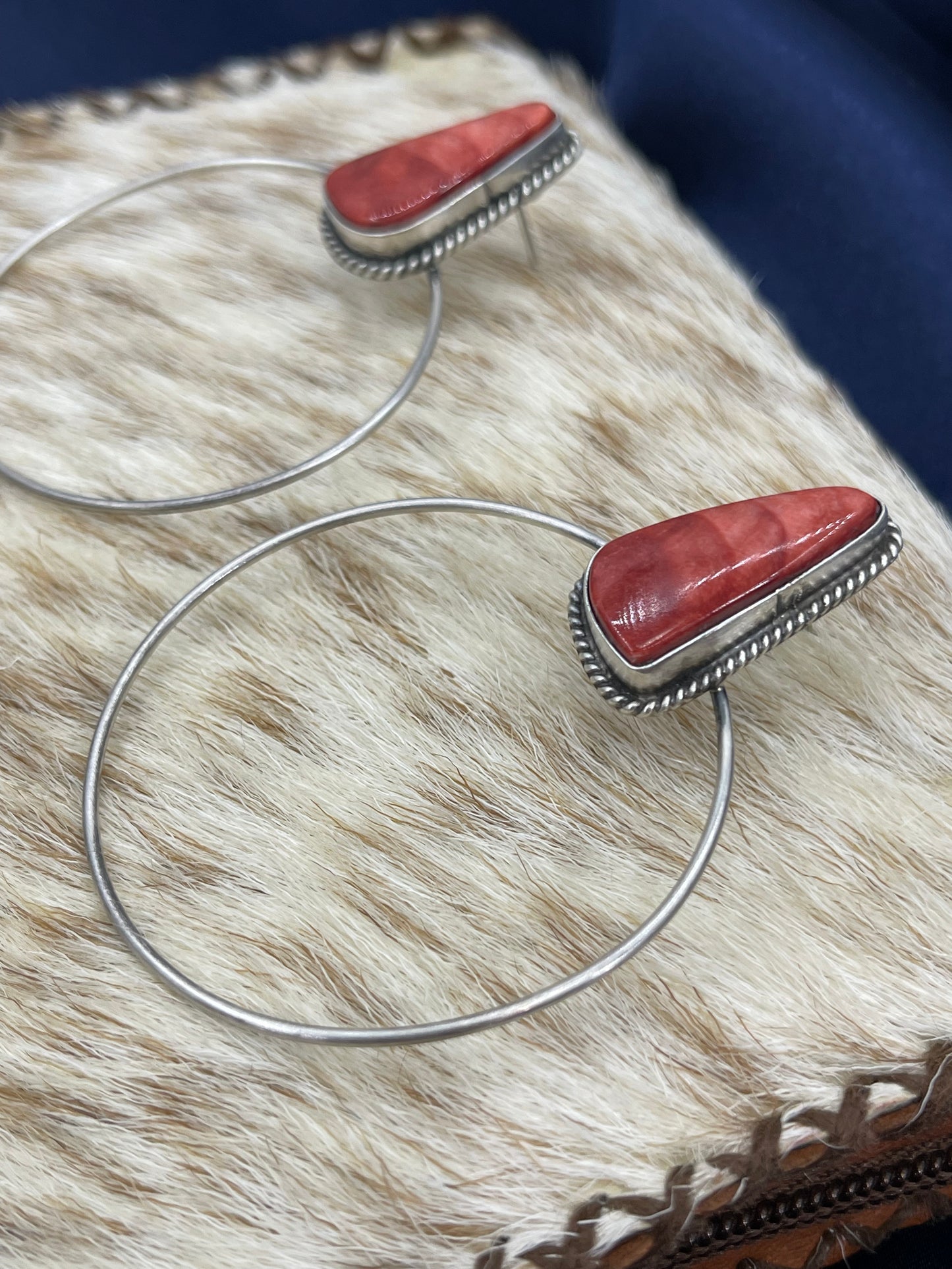 Red Spiny Oyster Shell Earrings