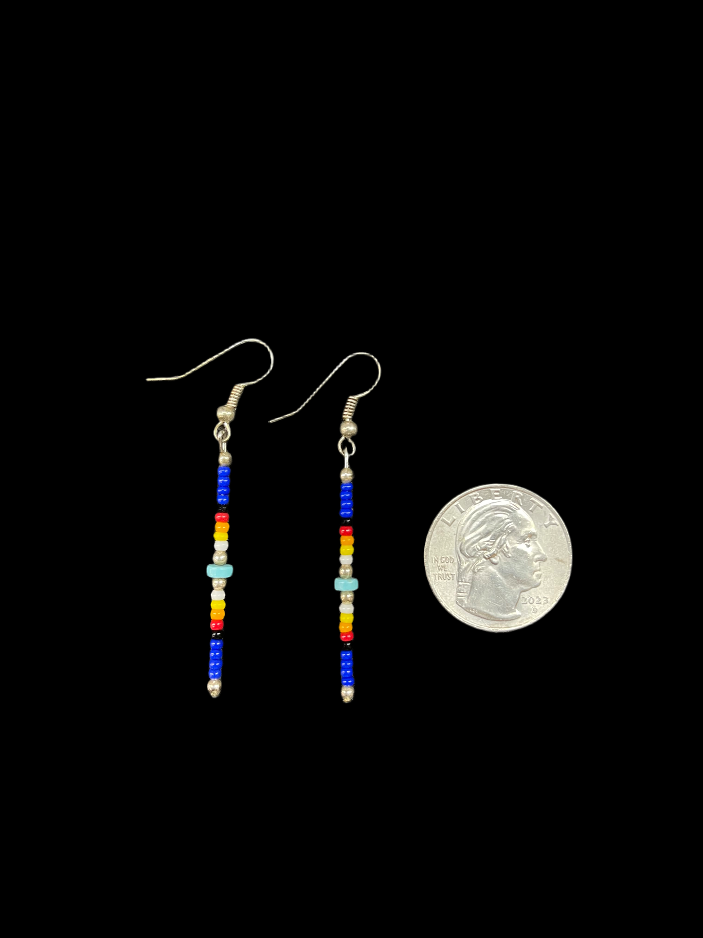 Single Strand Beaded Dangle Earrings