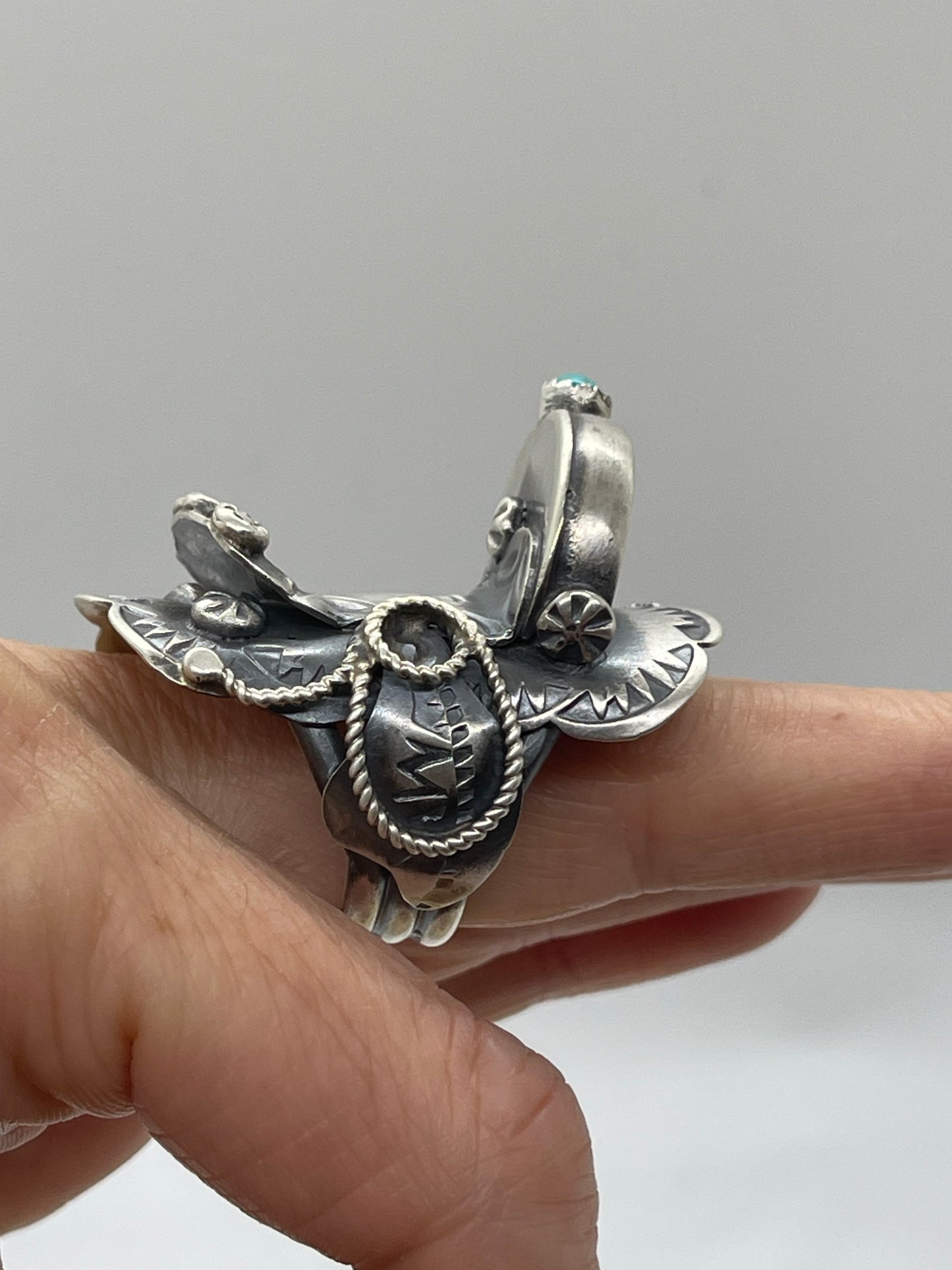 Saddle Ring by Tim Yazzie, Navajo