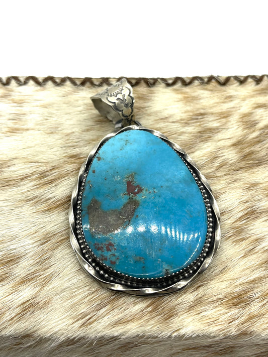 Kingman Turquoise Teardrop Pendant