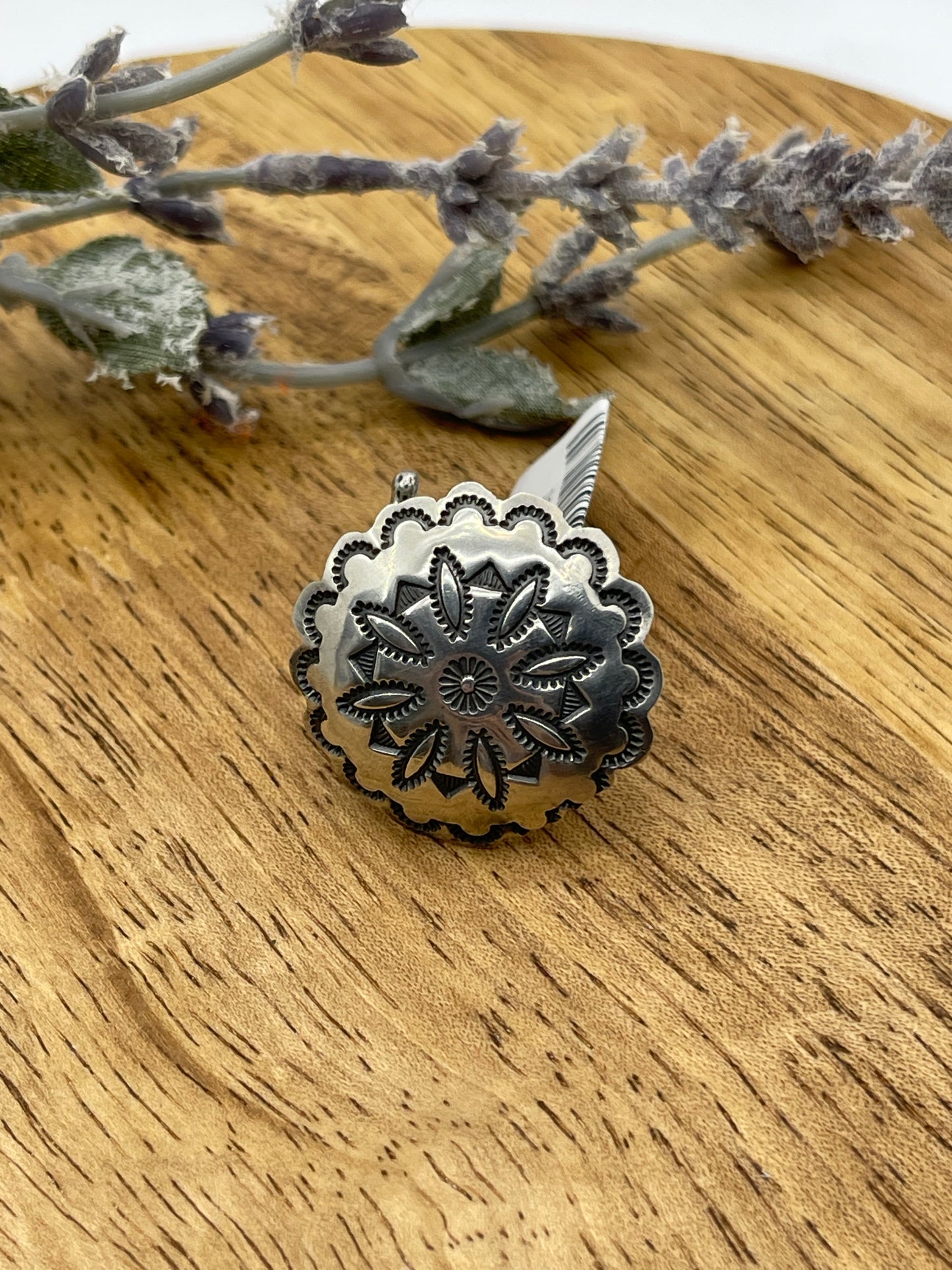 Concho Hair Screw In by Rosemary Saunders, Navajo