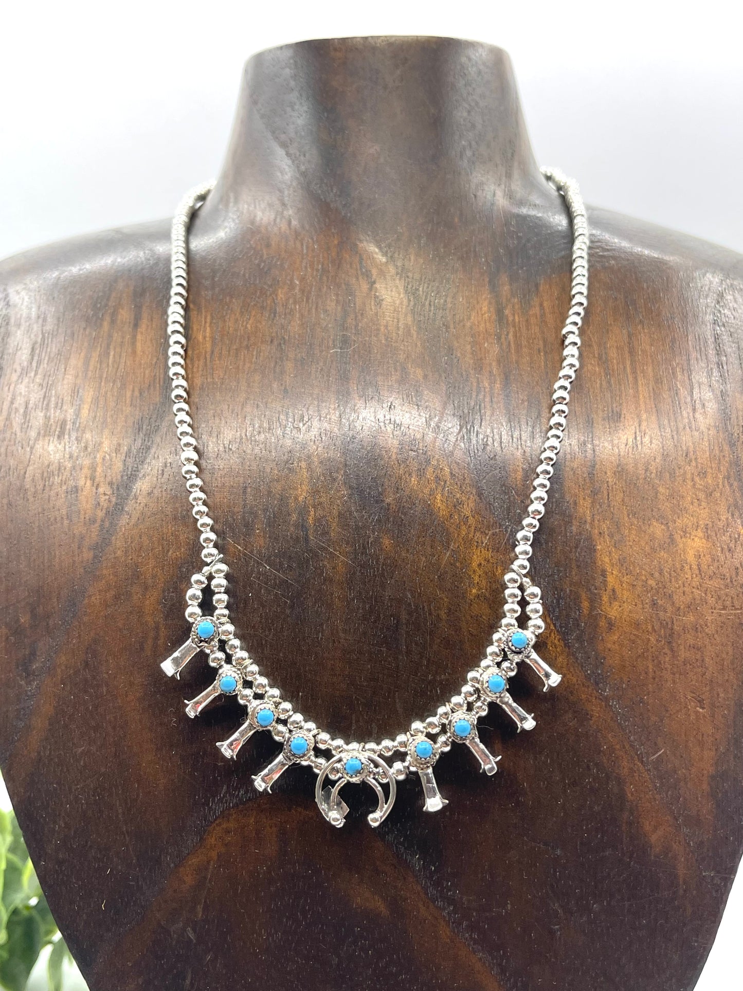16" Stainless Steel Beads with Sterling Silver Blossoms & Naja