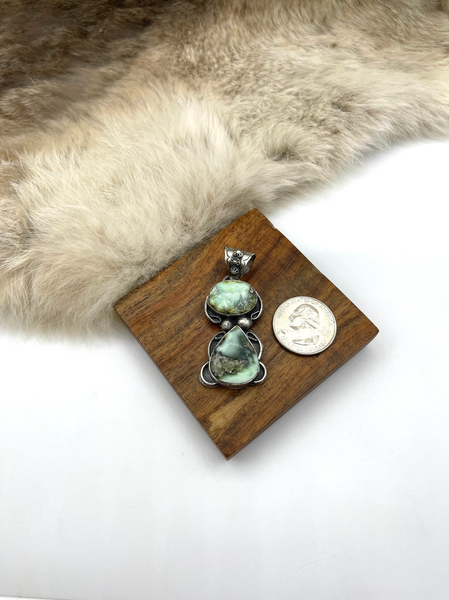 Palomino Turquoise Pendant w/8mm Bail by Gilbert Nez, Navajo
