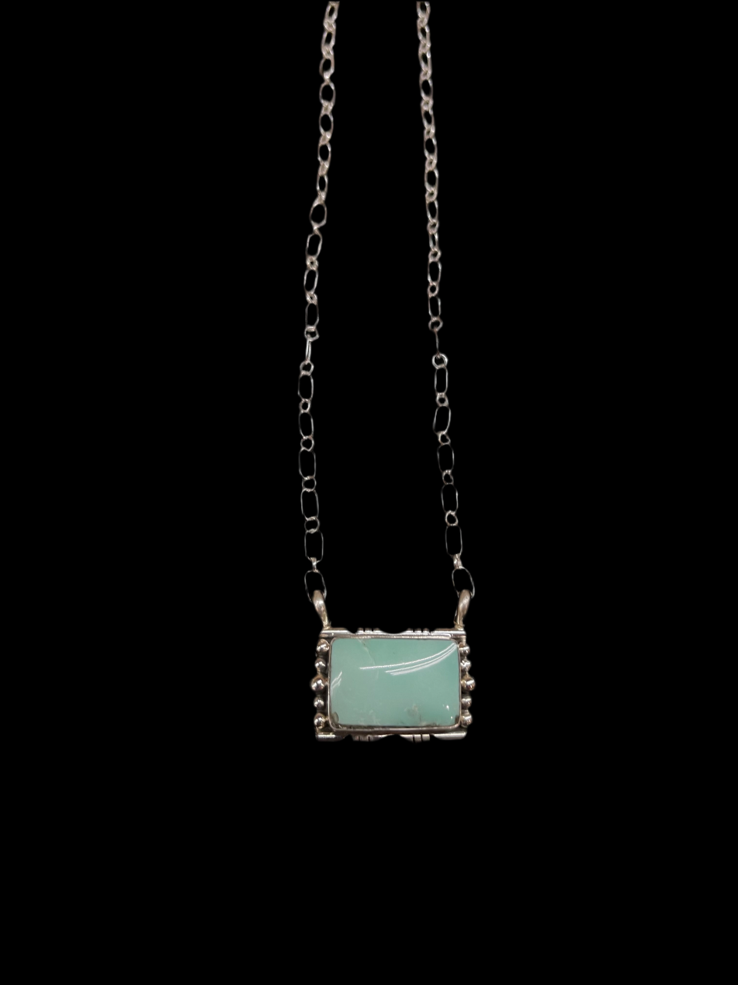 19" Turquoise Square Necklace by Phyllis Smith, Navajo