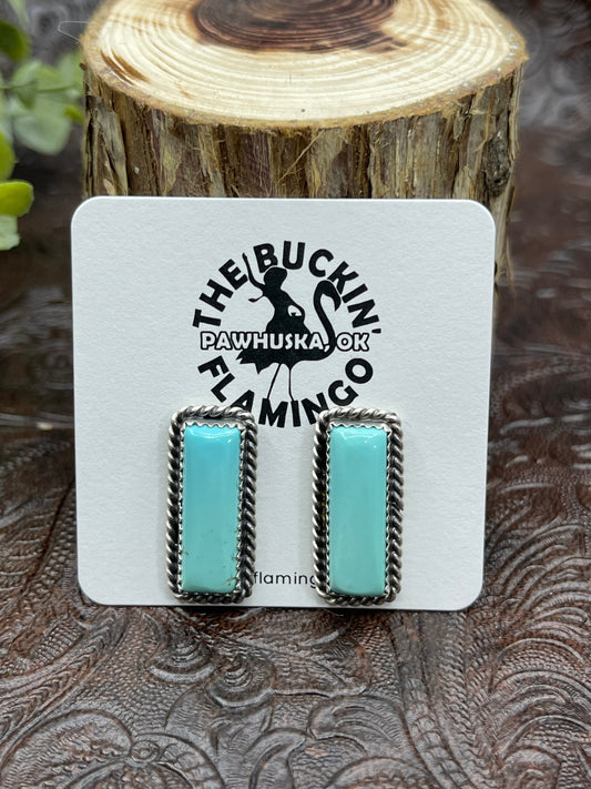 Kingman Turquoise Bar Earrings