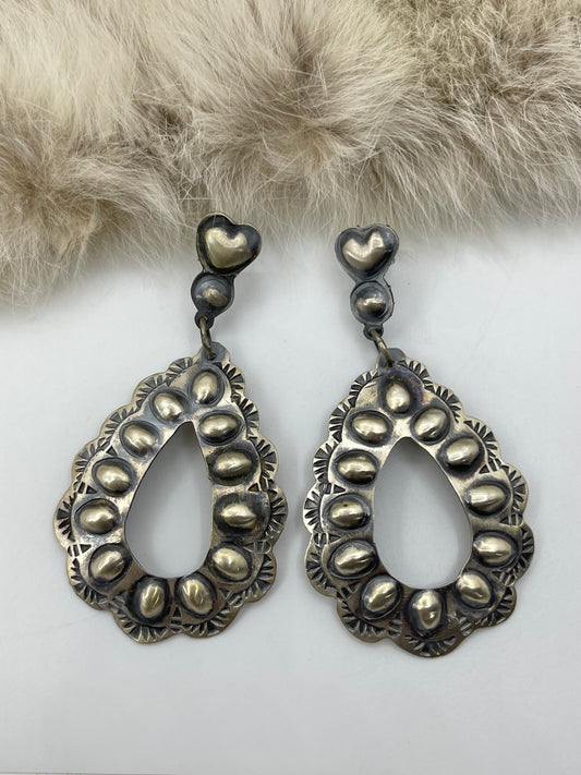 Heart Post Teardrop Concho by Gabrielle Yazzie, Navajo