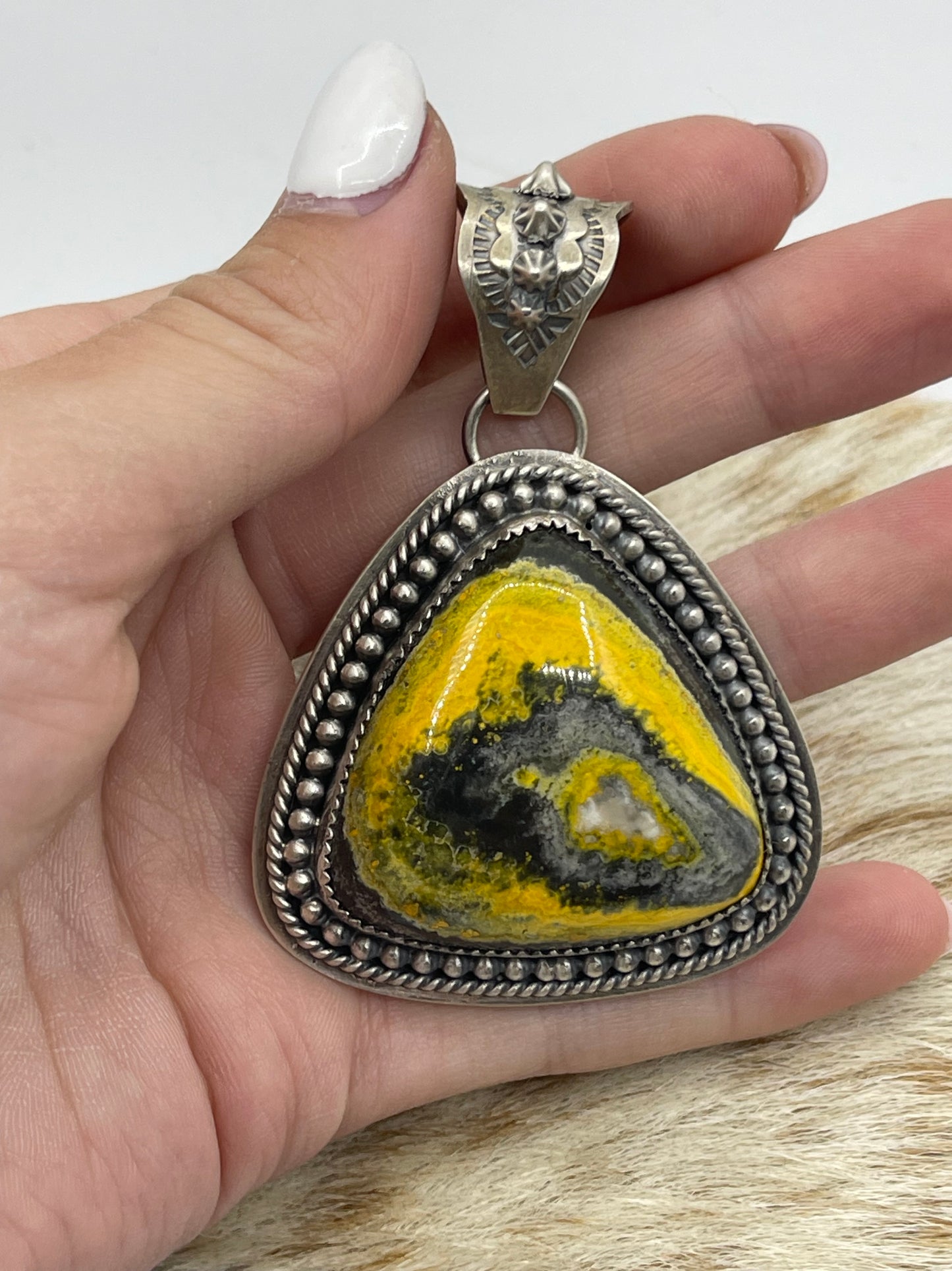Bumblebee Jasper Pendant by Kevin Billah, Navajo