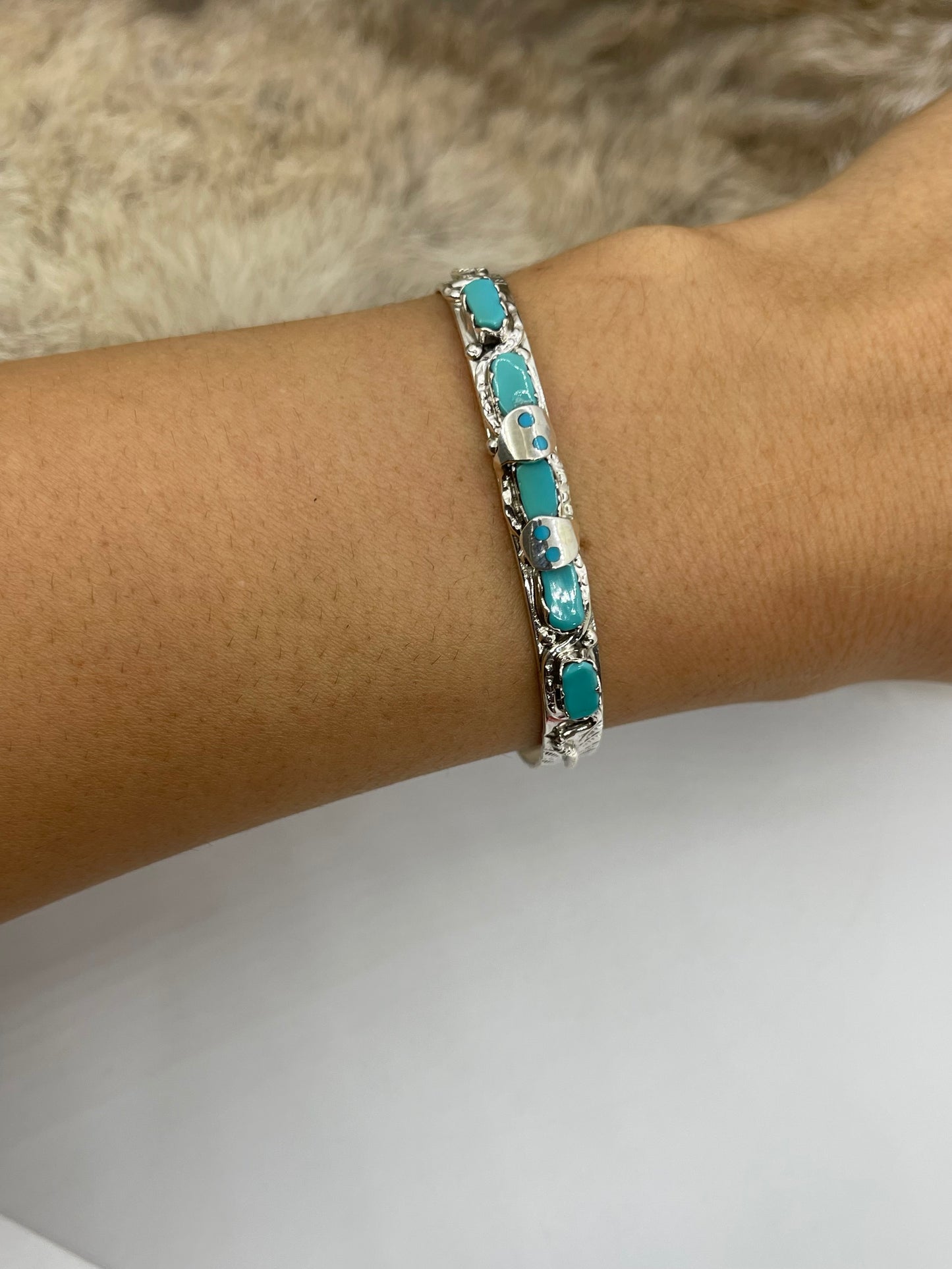 6”-7” Effie C. Snake Bracelet by Jay Calavaza, Zuni