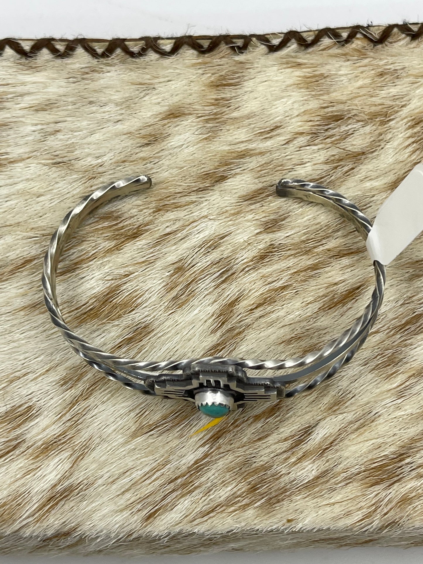 5 3/4”-7 3/4” Turquoise Zia Symbol Cuff by Robert Martinez, Navajo