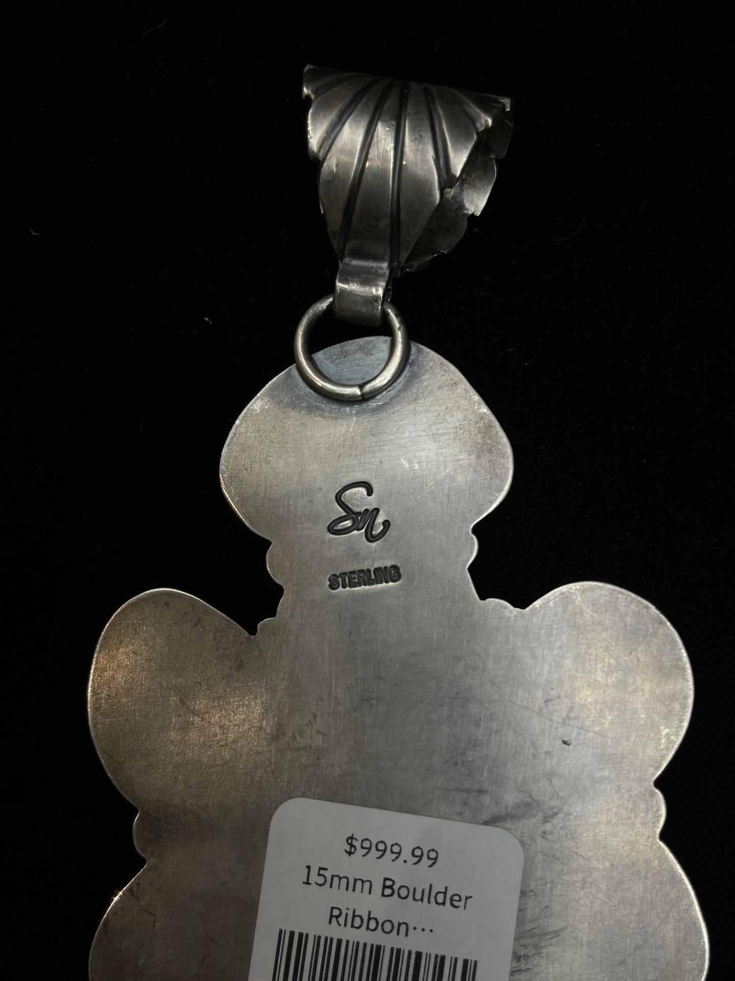 15mm Kingman Heavy Pendant with a 15mm Bale by Steven Nez, Navajo