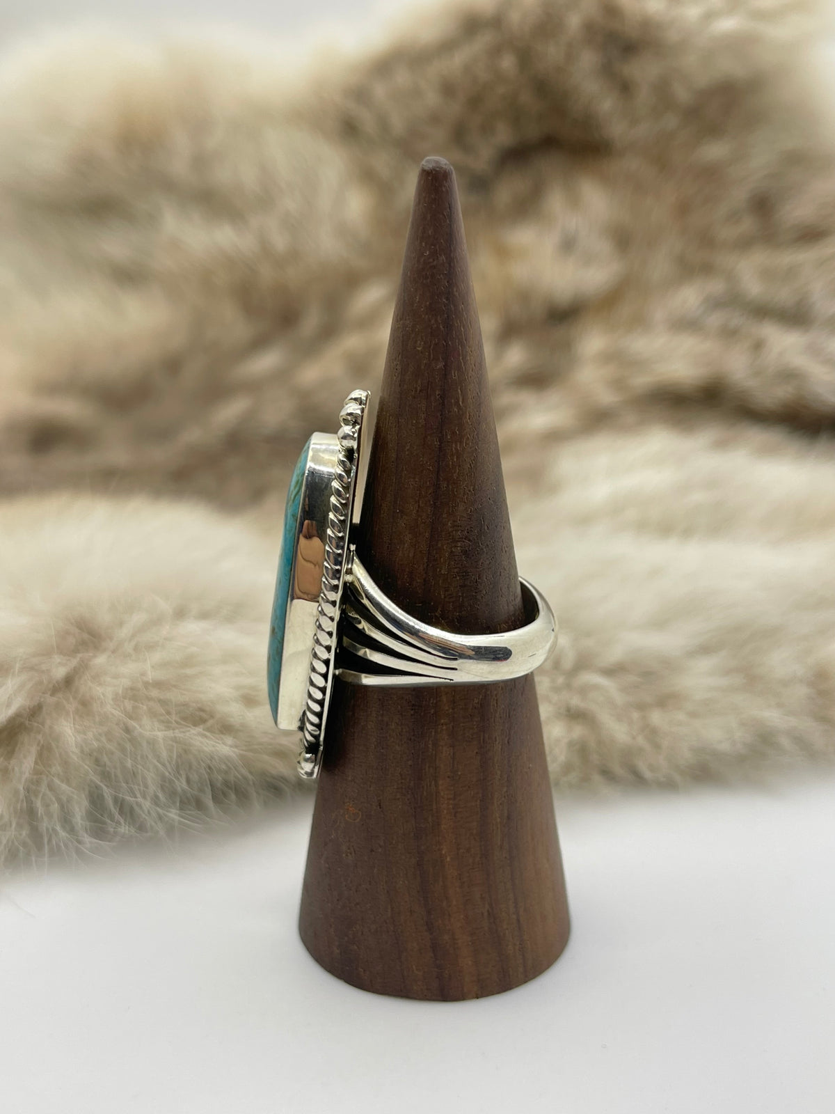 9.0 King Turquoise Ring by Michael Yazzie, Navajo