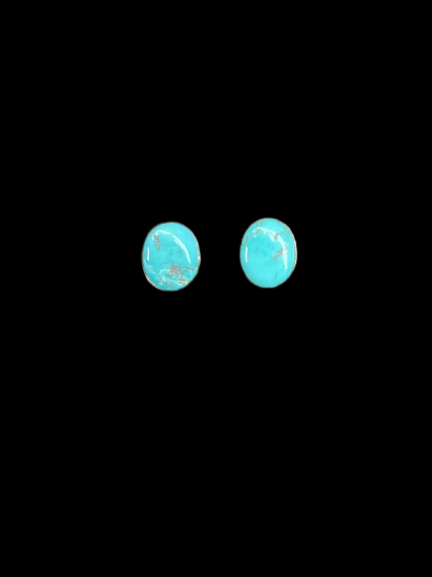 Natural Kingman Turquoise Oval Post Earrings