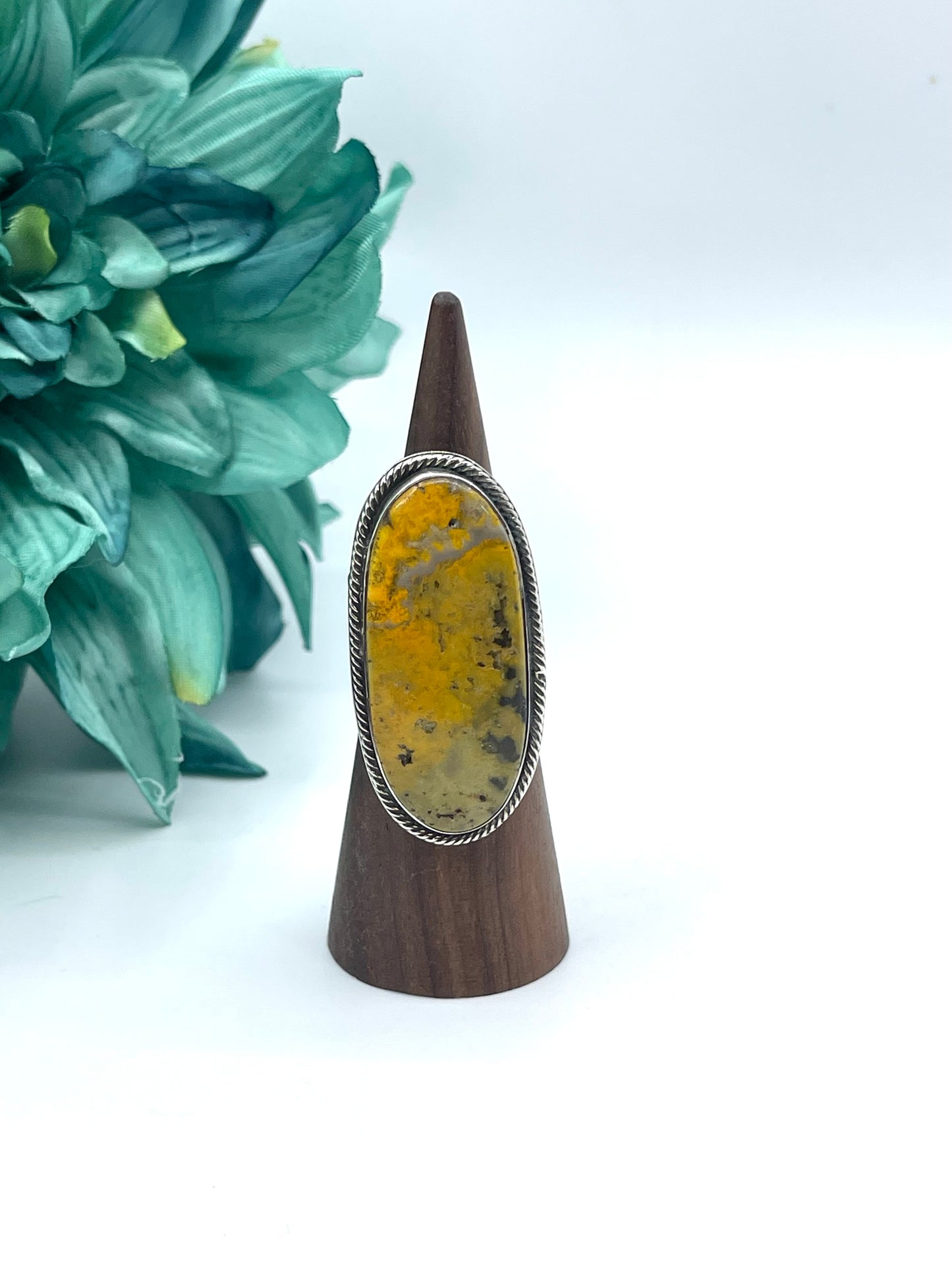 7.5 Bumblebee Jasper Ring by Marie Jackson, Navajo