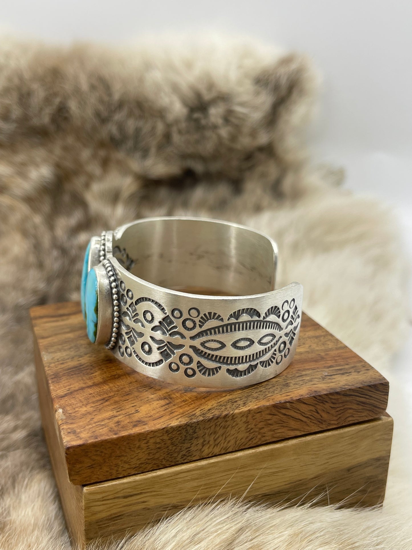 6.75" 3 Stone Sonoran Gold Turquoise Cuff